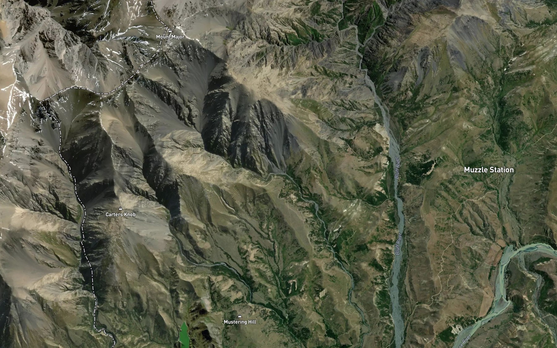 Satellite map of the Gentle Annie Stream