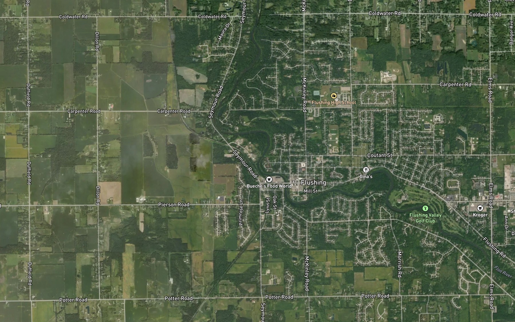 Satellite map of the Cole Creek