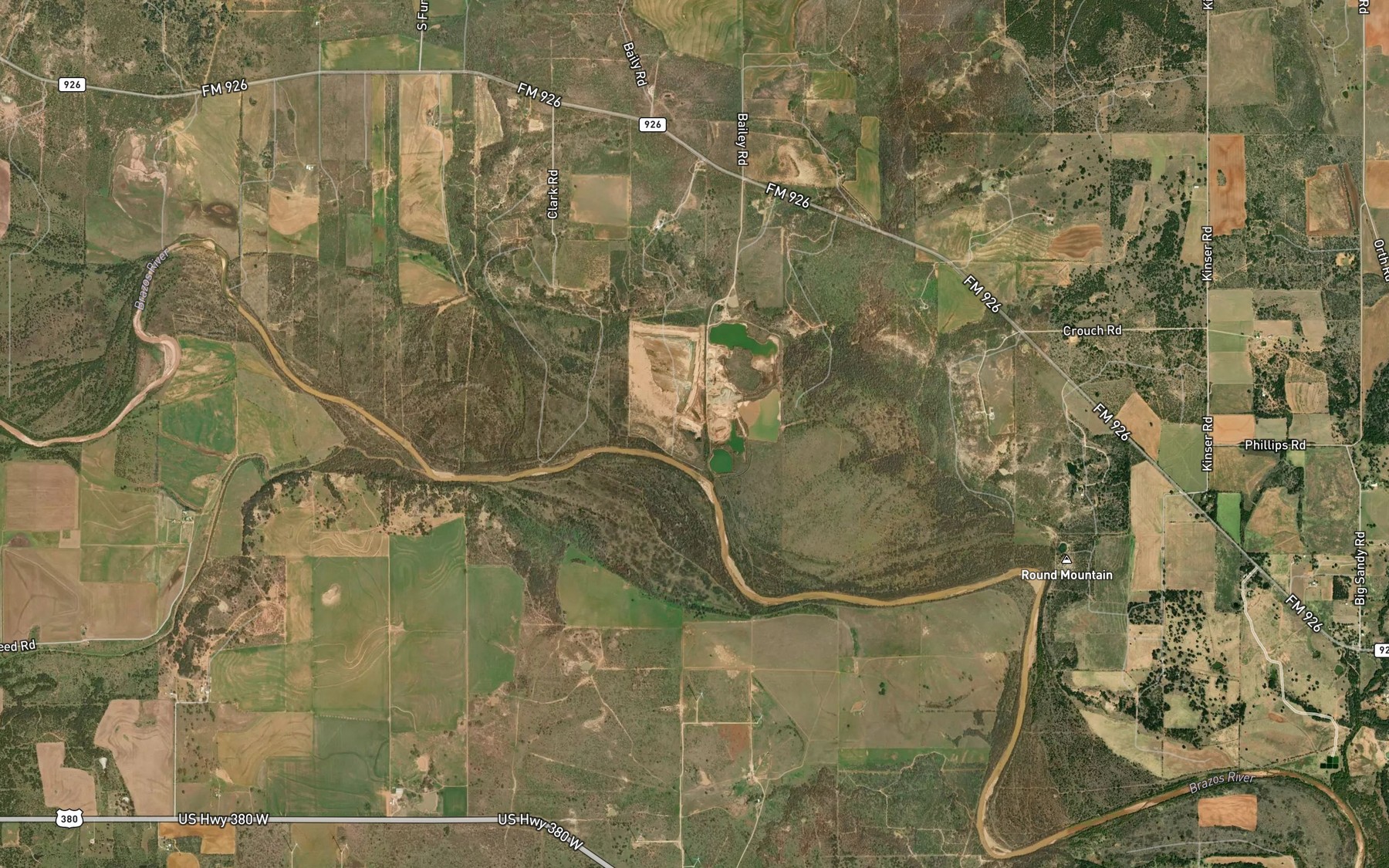 Satellite map of the Johnson Bottom