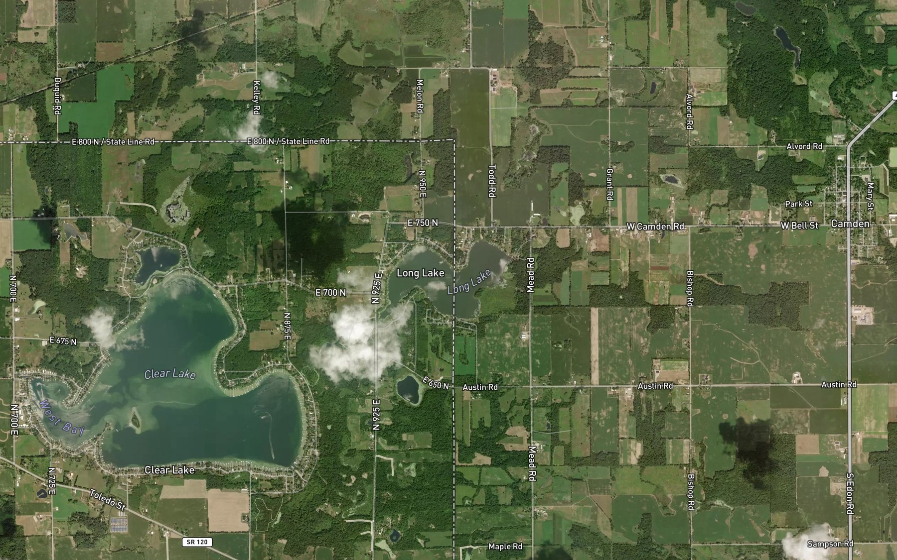 Satellite map of the Long Lake
