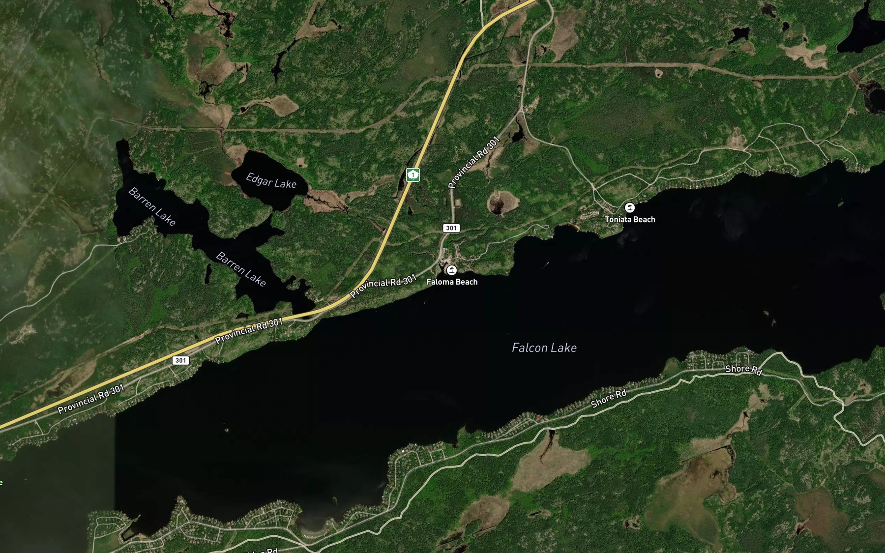 Satellite map of the Hamilton Creek