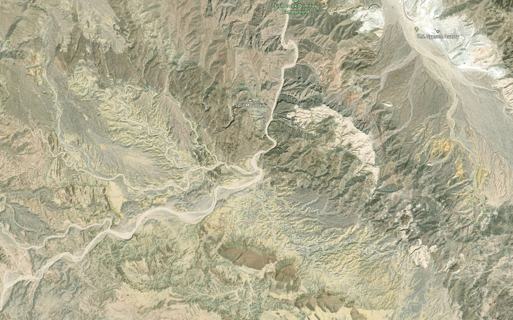 Satellite map of the North Fork Fish Creek Wash