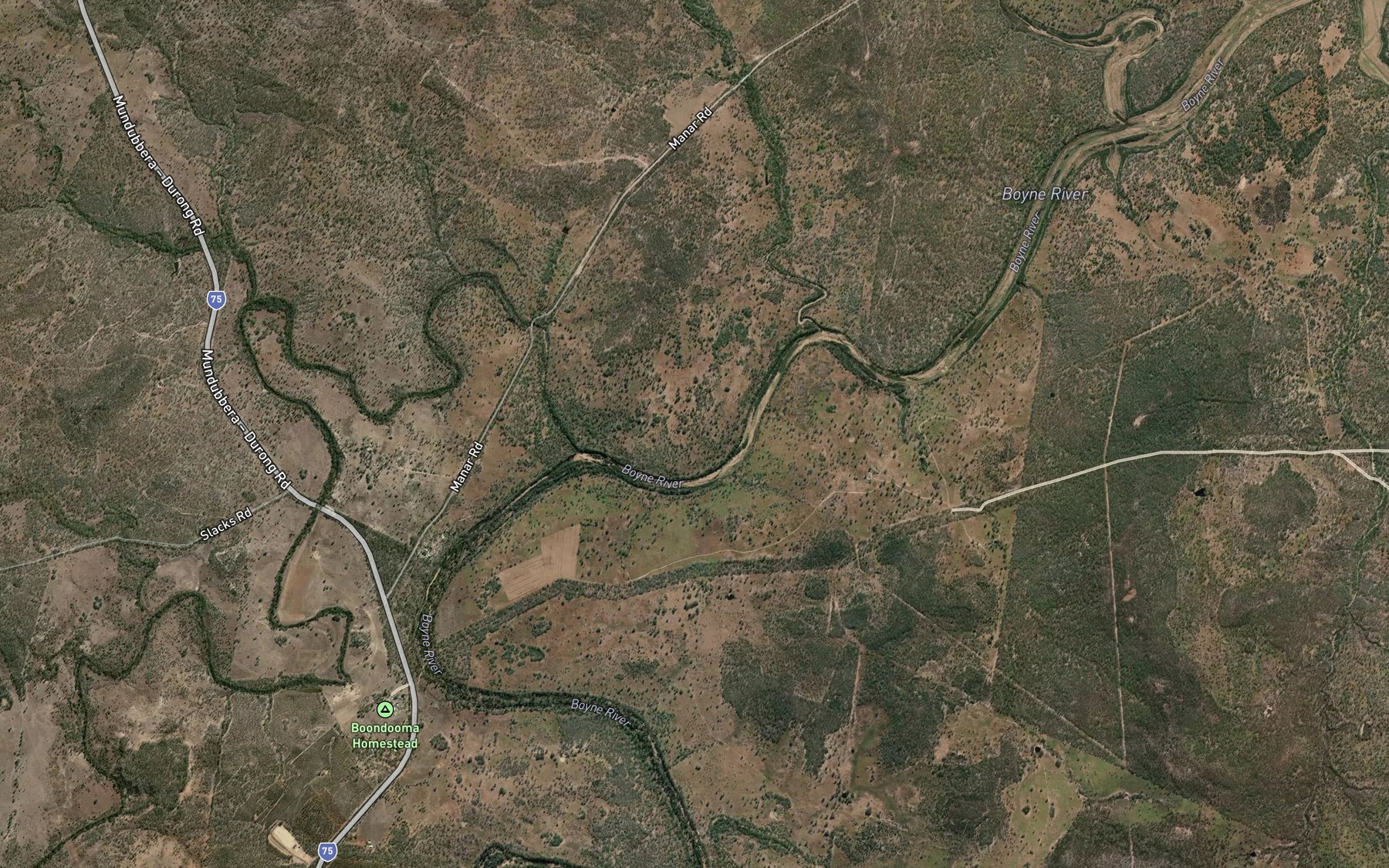 Satellite map of the Boondooma Creek