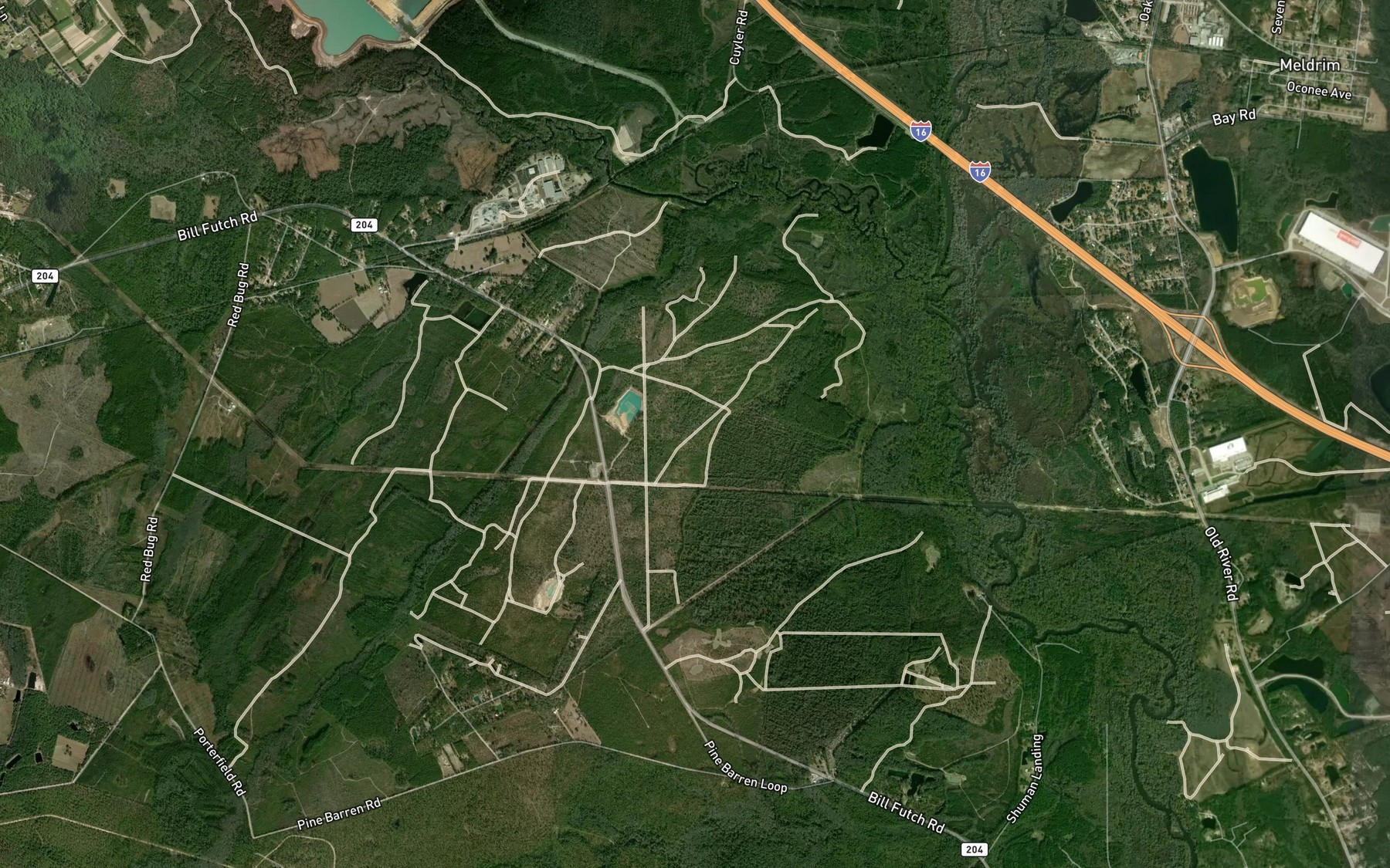 Satellite map of the Gartrell Lake