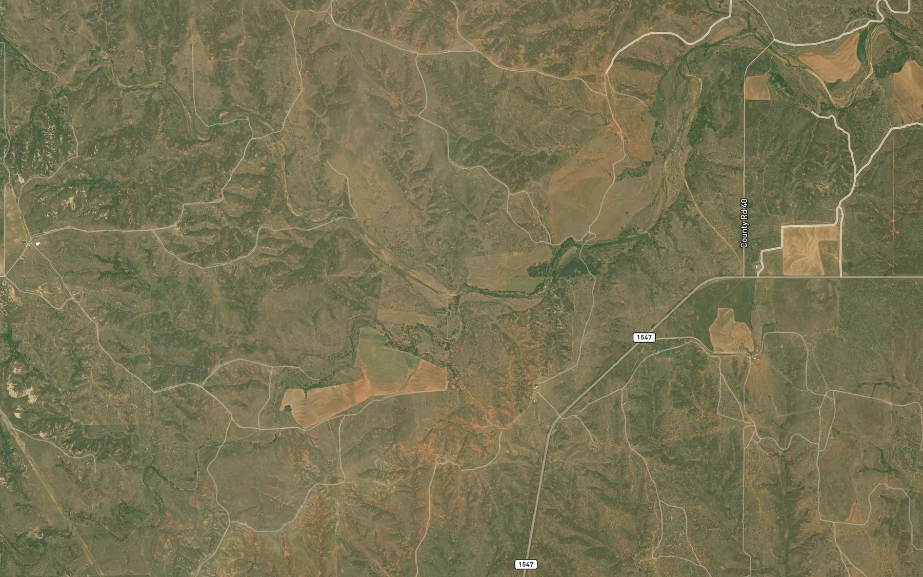Satellite map of the South Fork Buck Creek