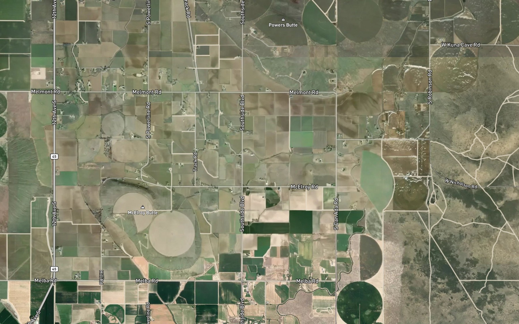 Satellite map of the Butte Lateral