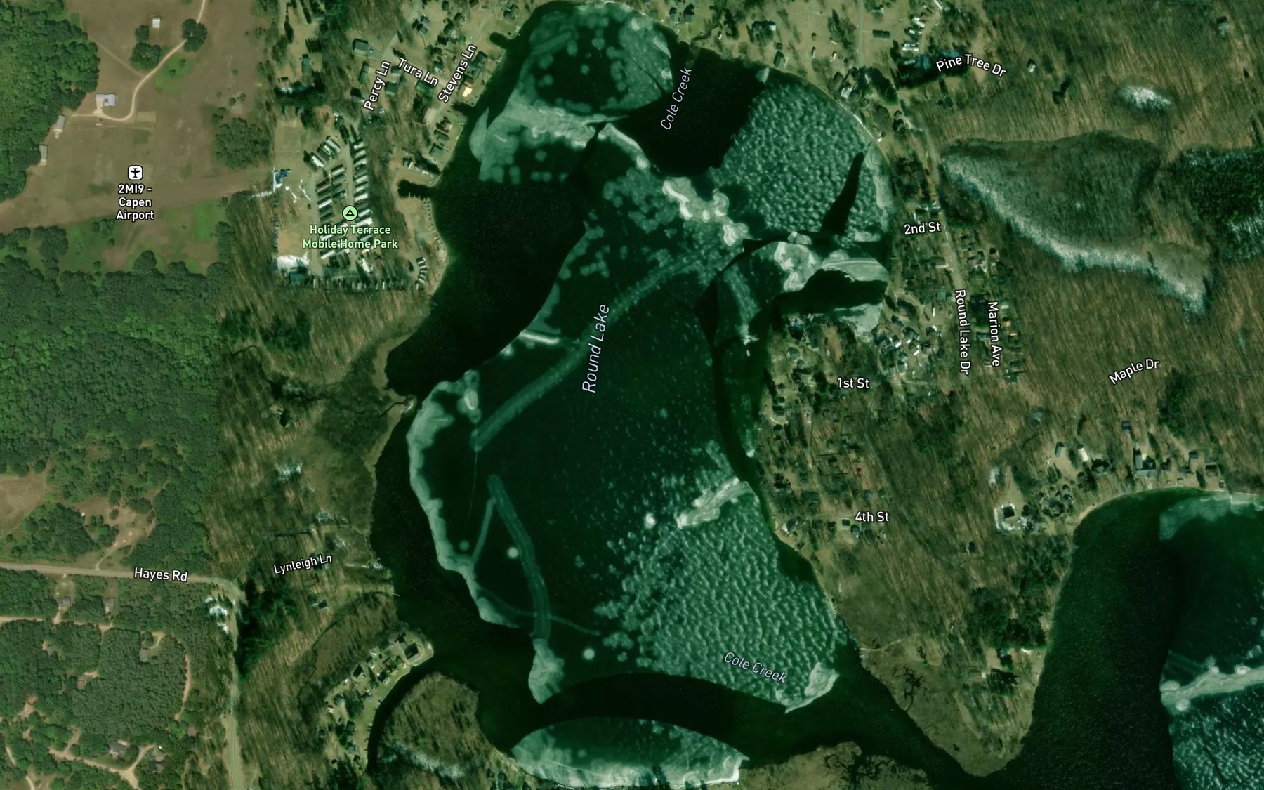 Satellite map of the Round Lake