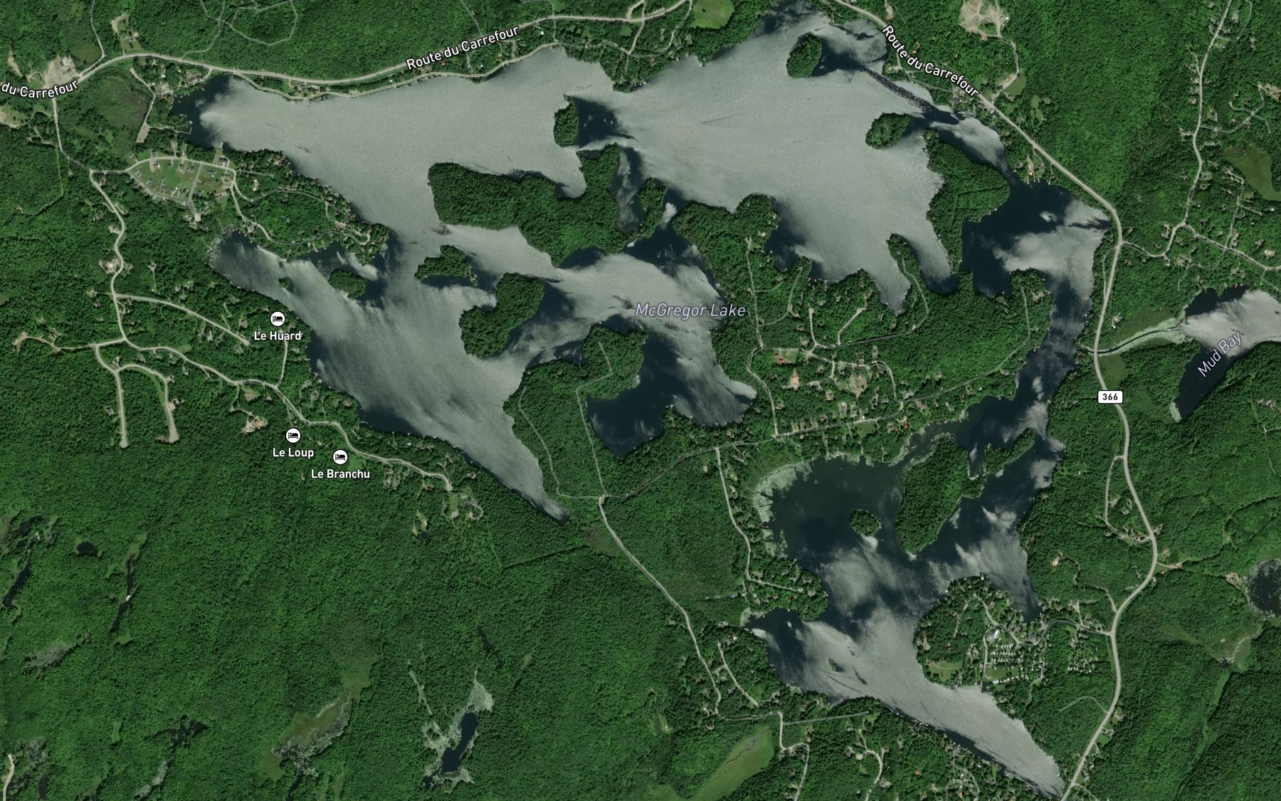 Satellite map of the Lac McGregor