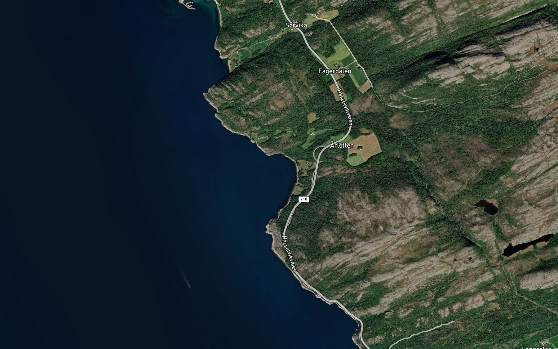 Satellite map of the Arlottvika