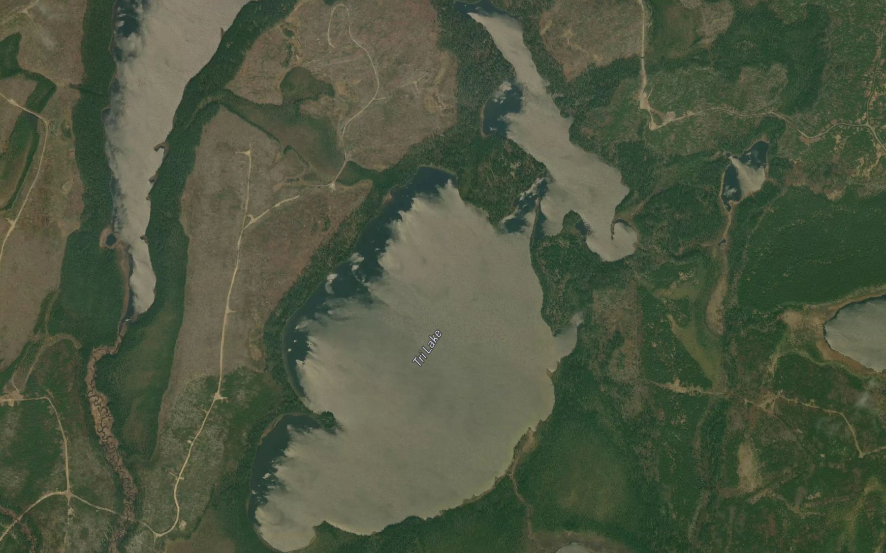 Satellite map of the Tri Lake