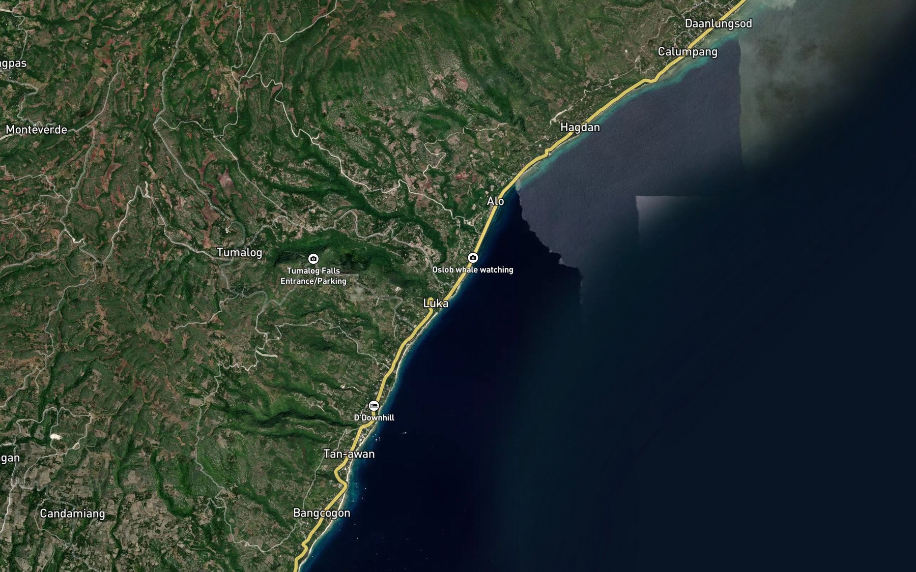 Satellite map of the Sarosa Creek