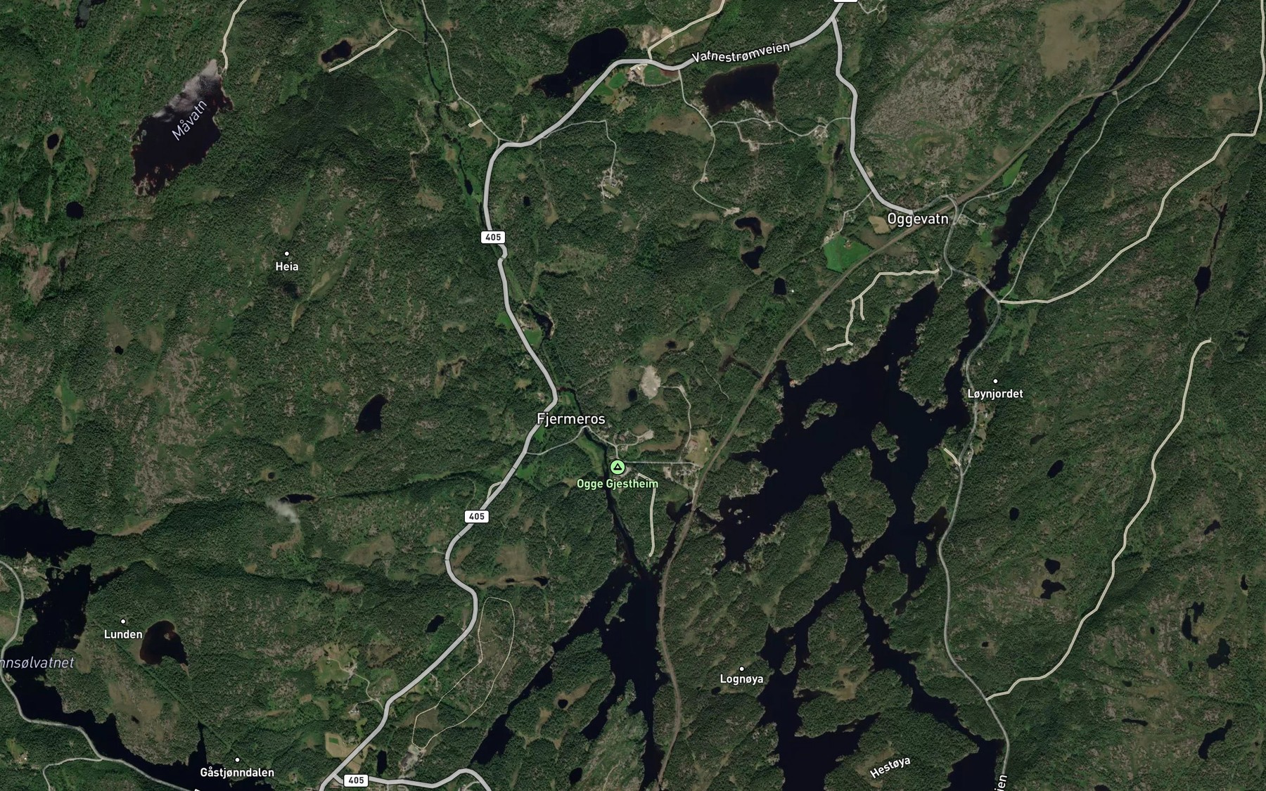 Satellite map of the Vestretjonn