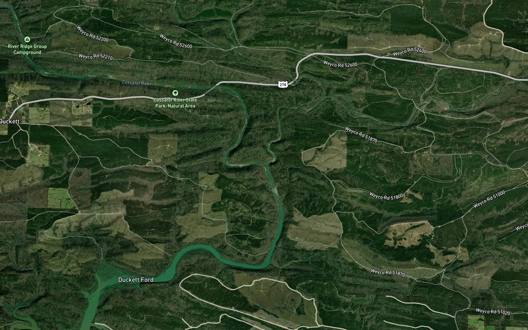 Satellite map of the Harris Creek