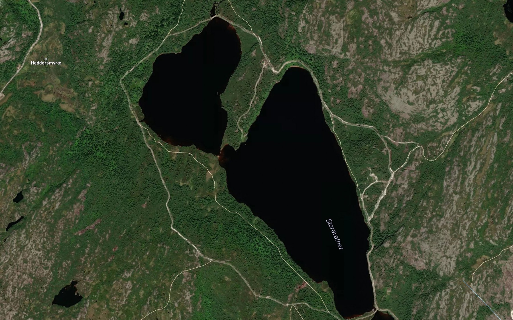 Satellite map of the Storevatn