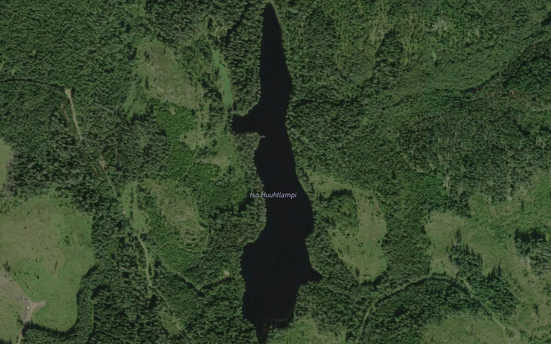 Satellite map of the Iso Huuhtlampi