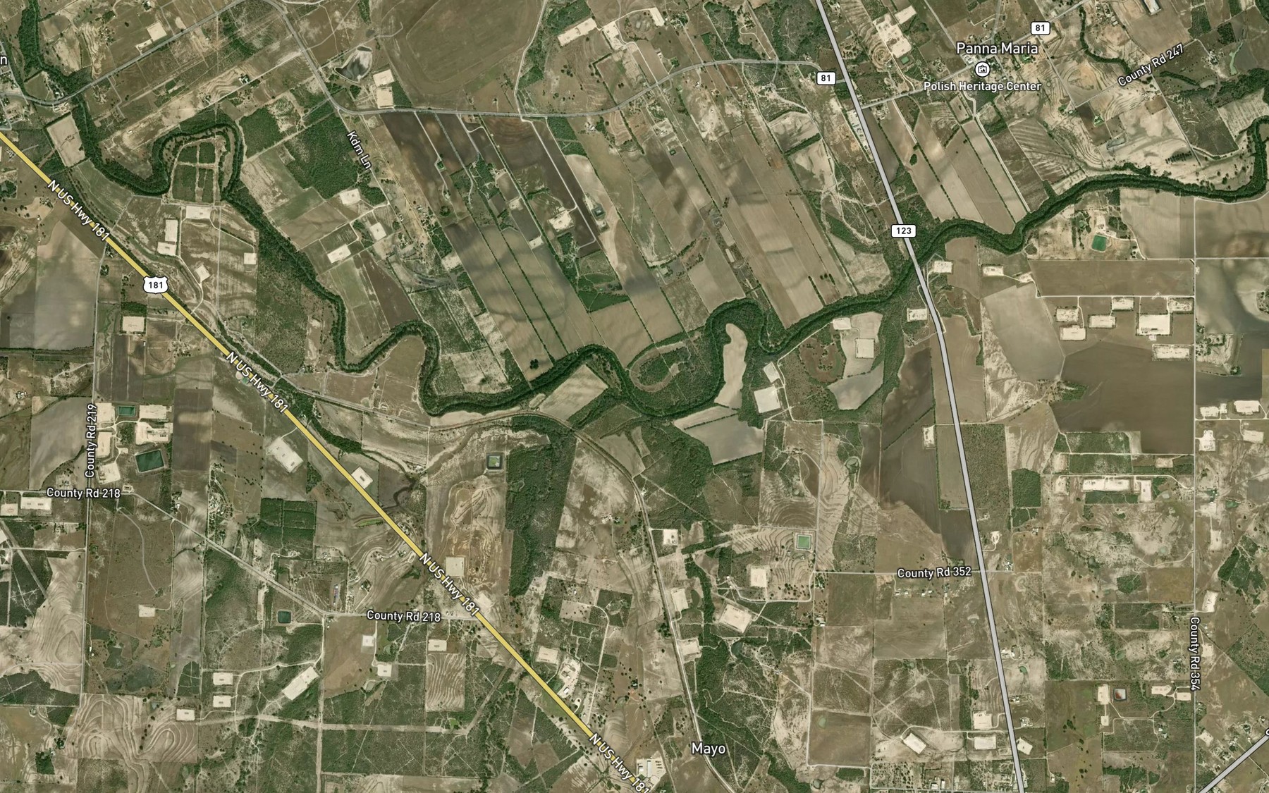 Satellite map of the Turkey Creek