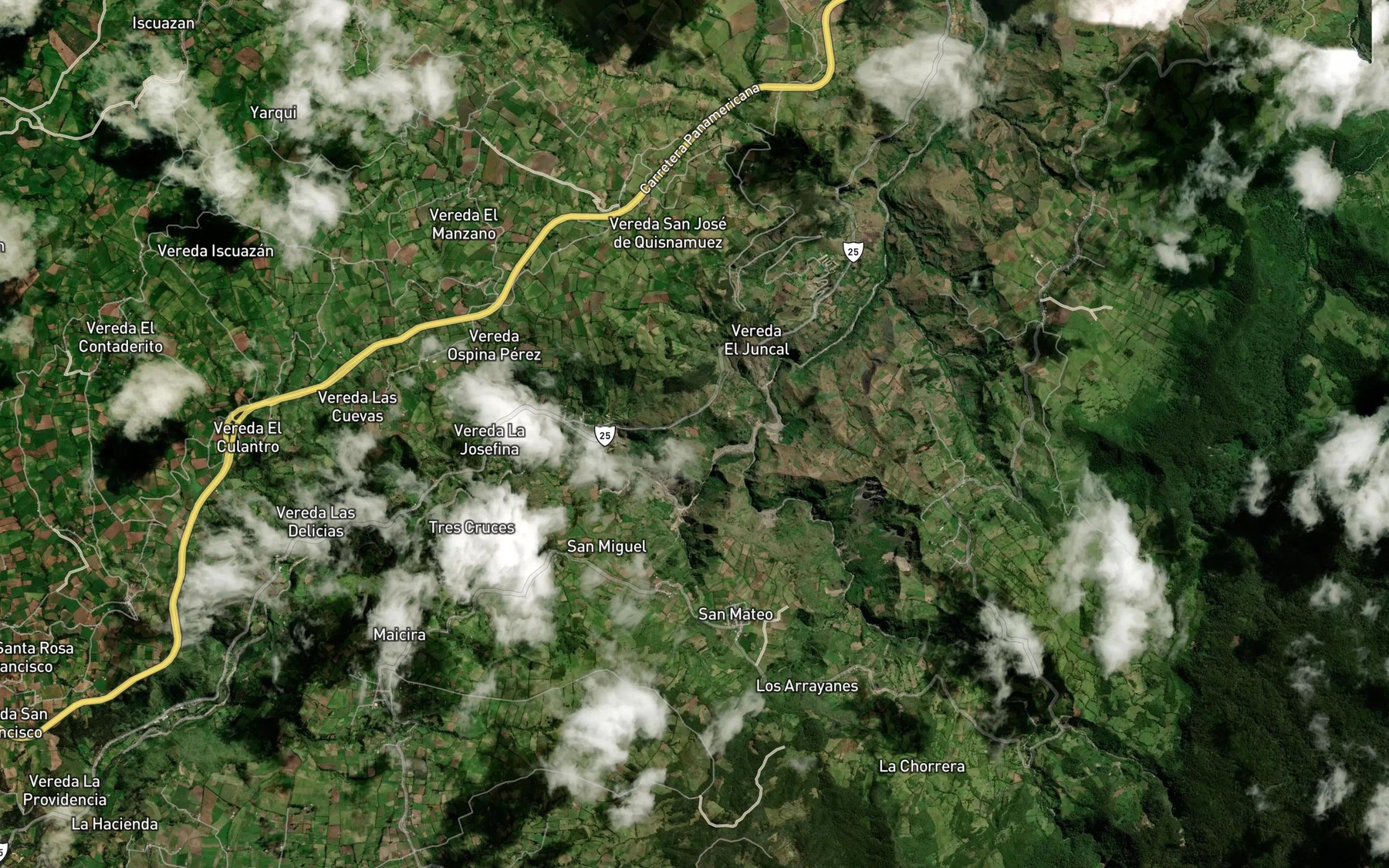 Satellite map of the Rio Angasmayo