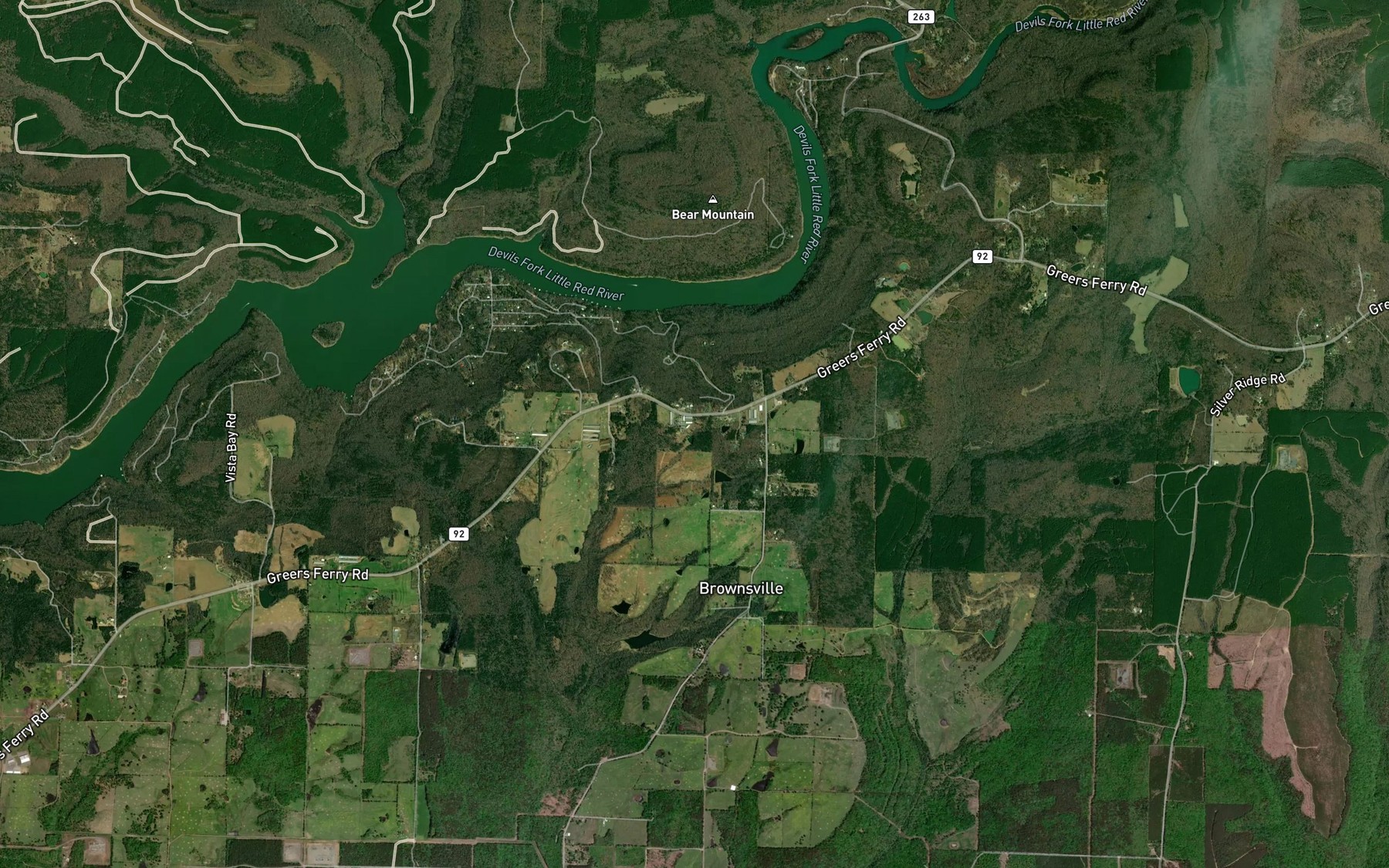 Satellite map of the Brownsville Spring