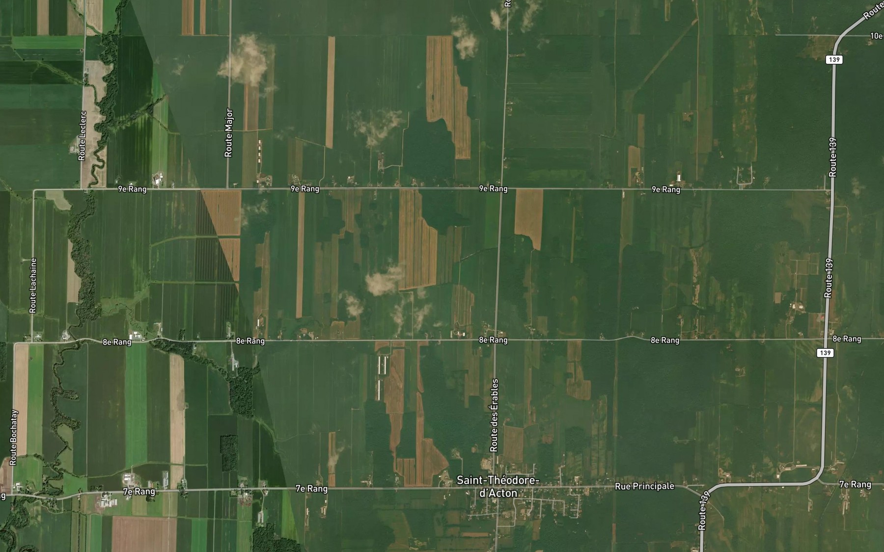 Satellite map of the Ruisseau Desautels