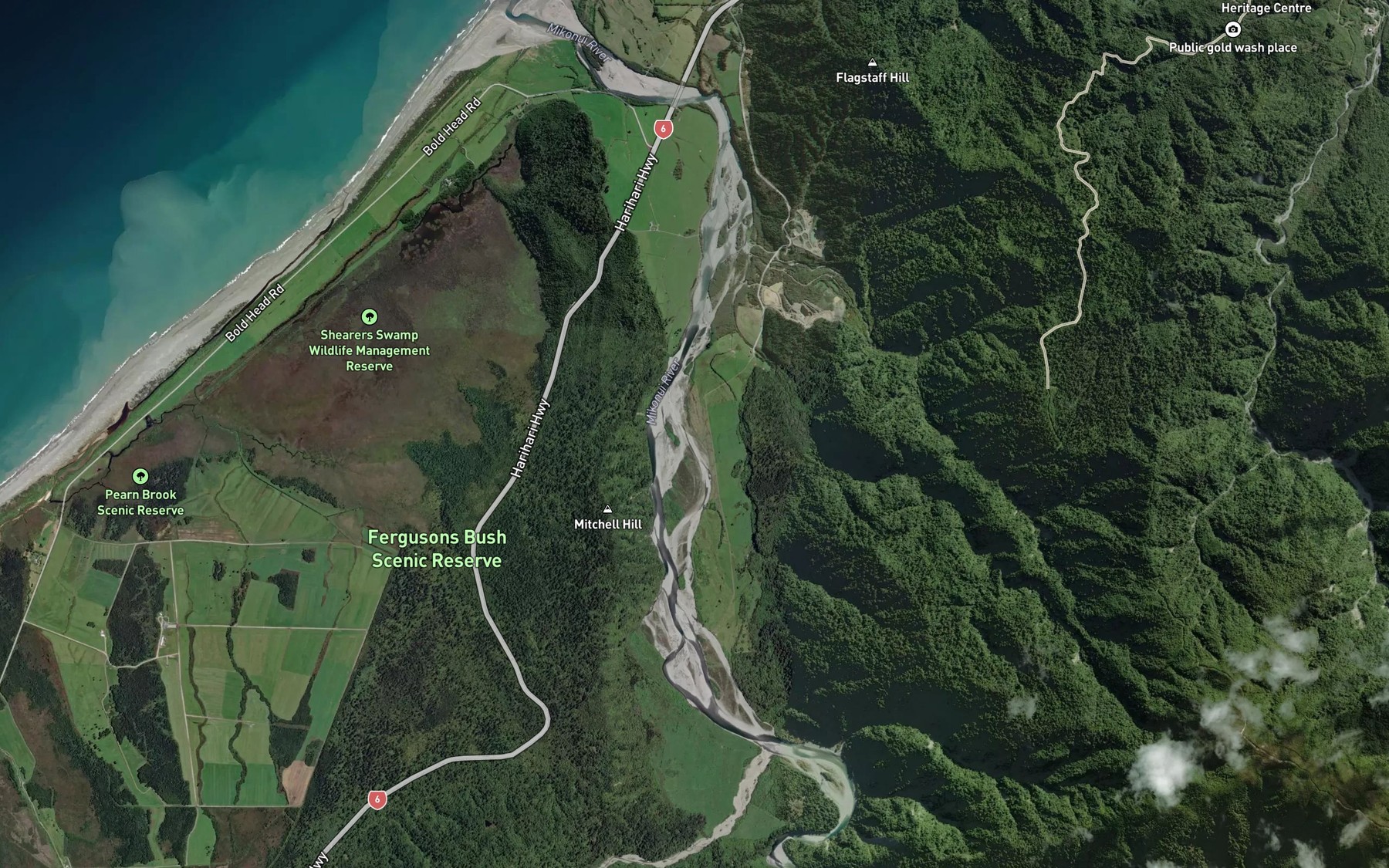 Satellite map of the Wilson Creek