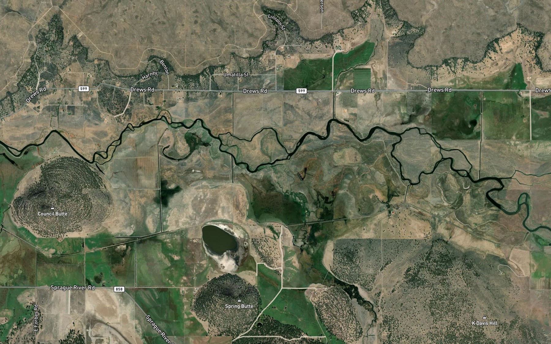 Satellite map of the Whisky Creek