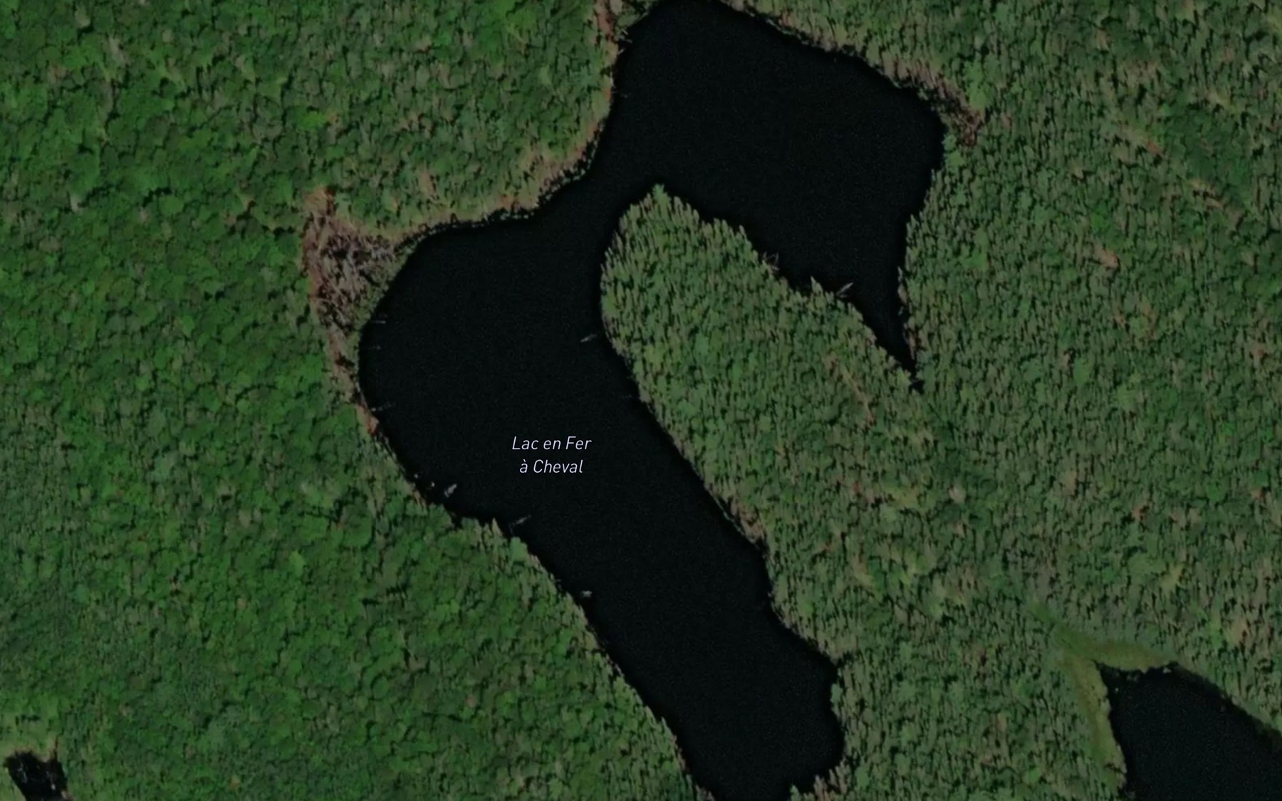 Satellite map of the Lac en Fer a Cheval