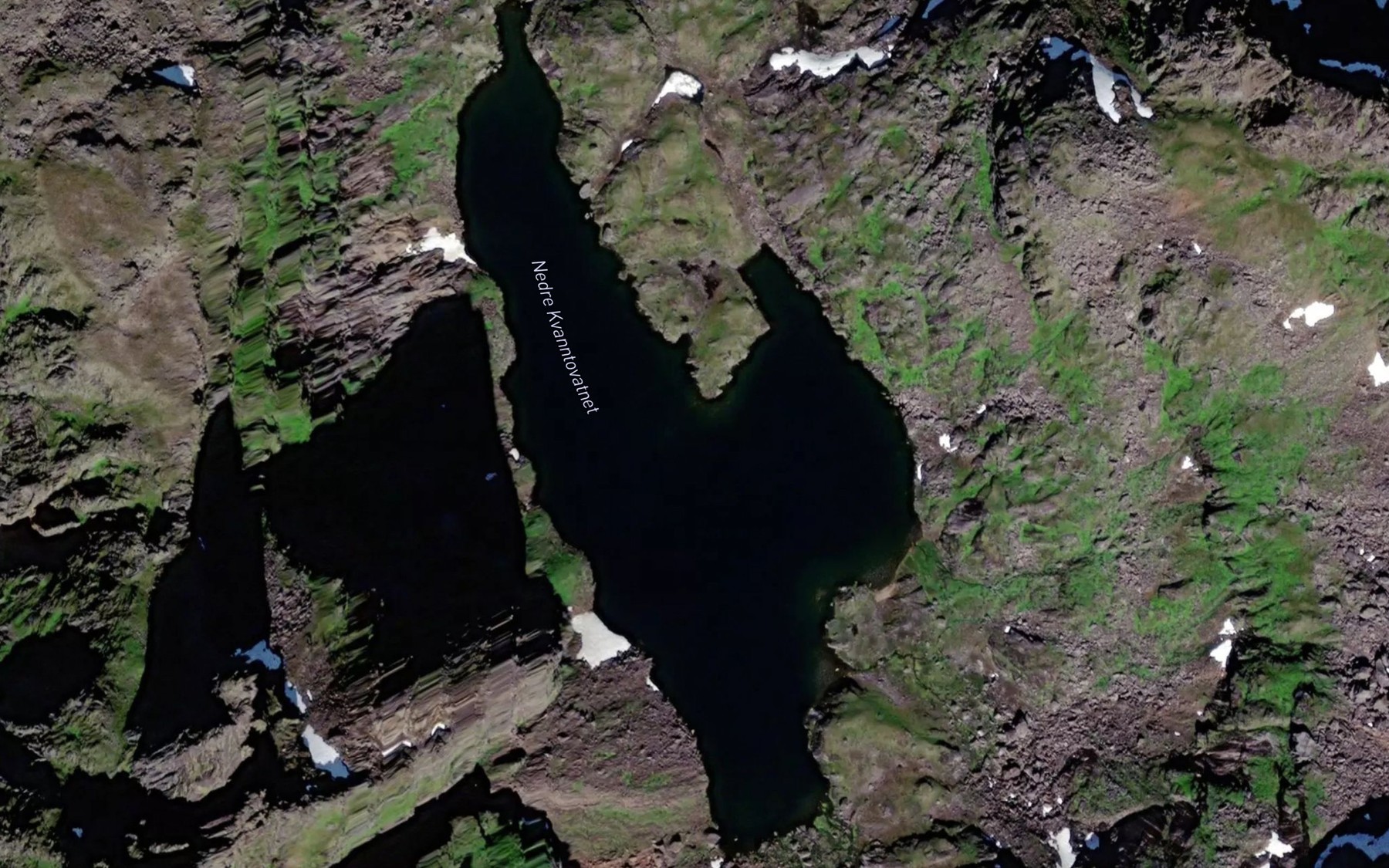 Satellite map of the Kvanntovatnet,nedre