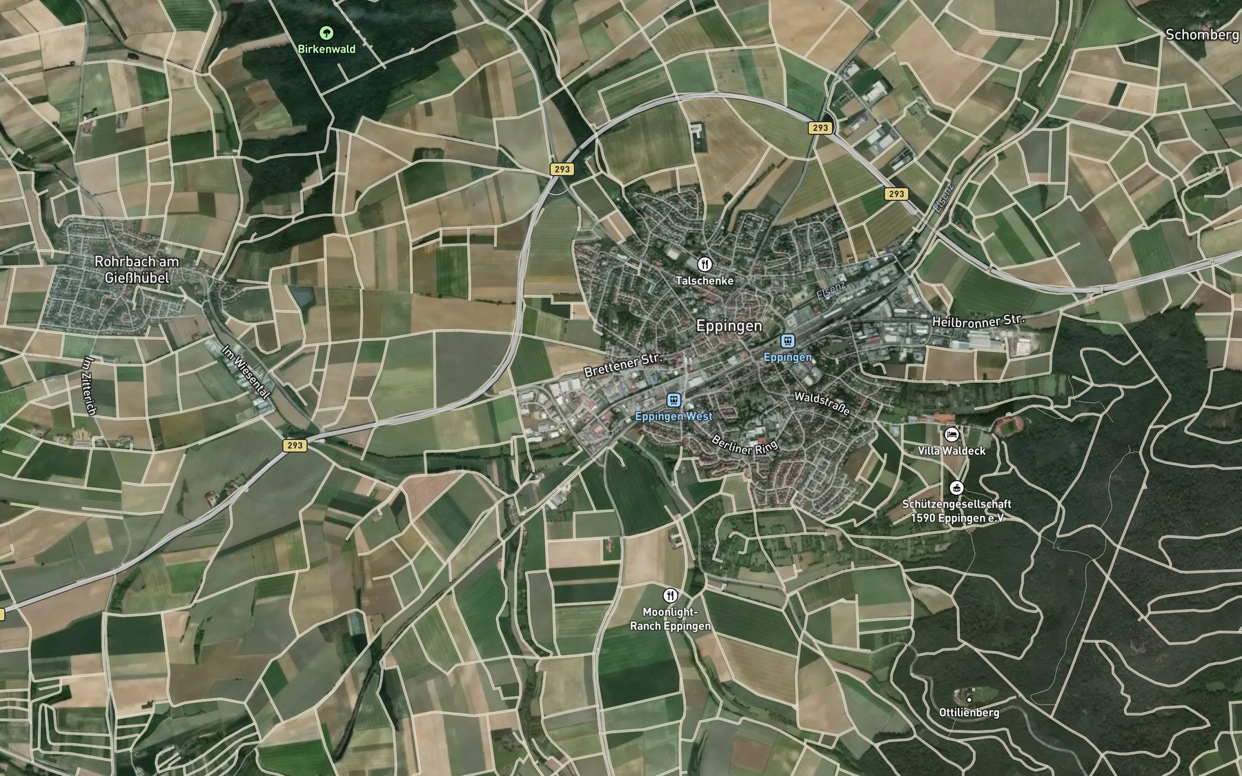 Satellite map of the Hellbach