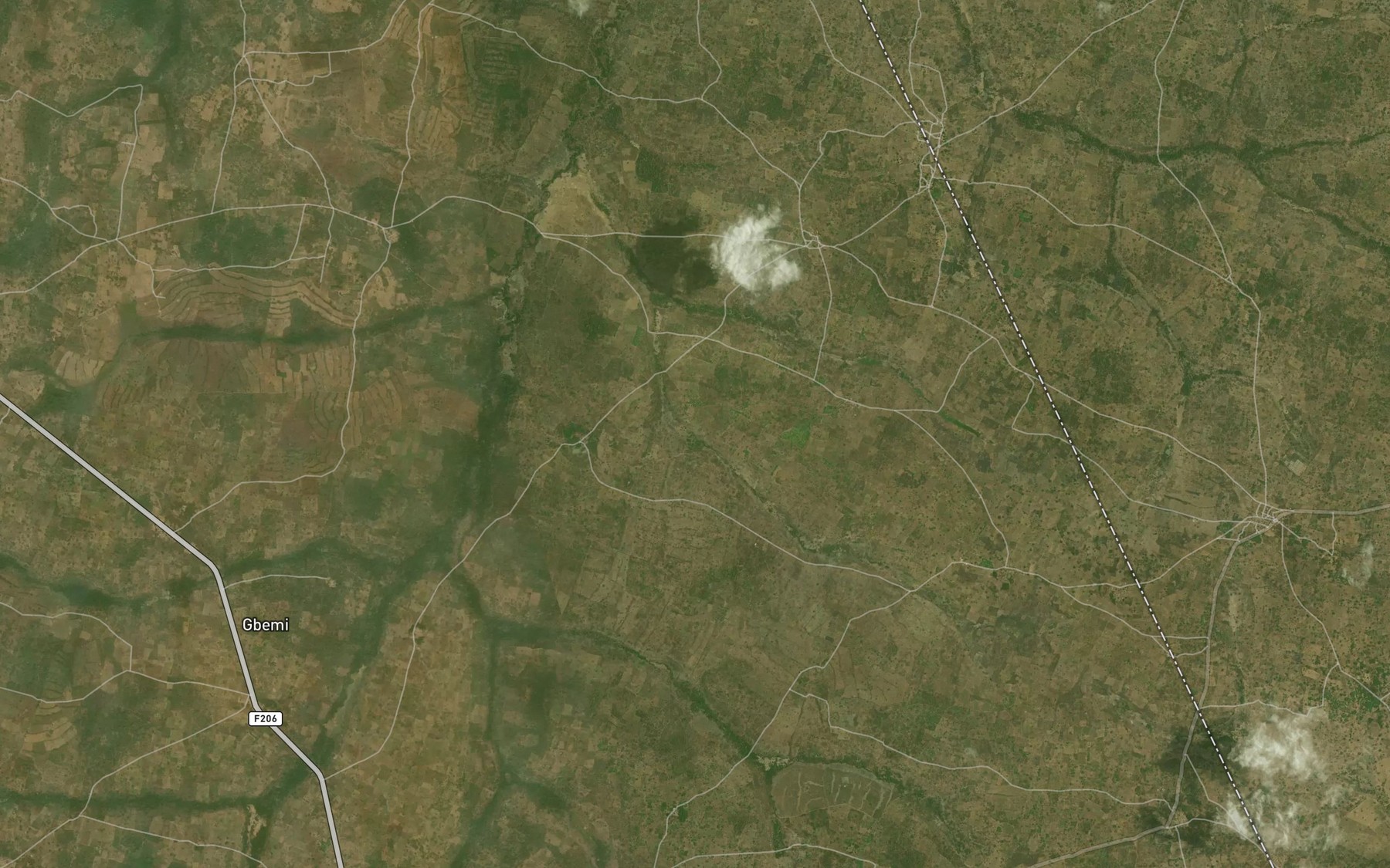 Satellite map of the River Onigobi
