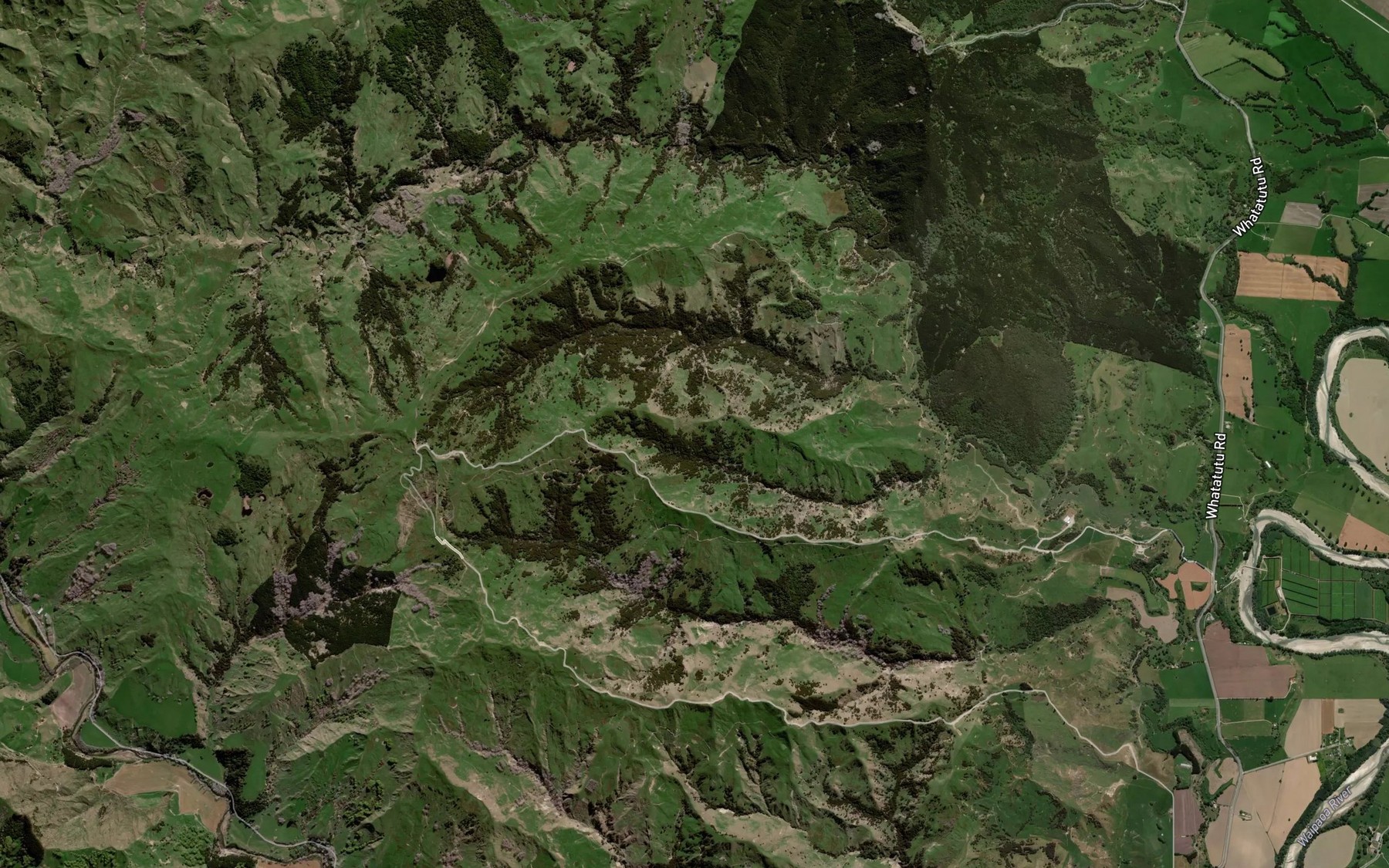 Satellite map of the Omanuporoaki Stream