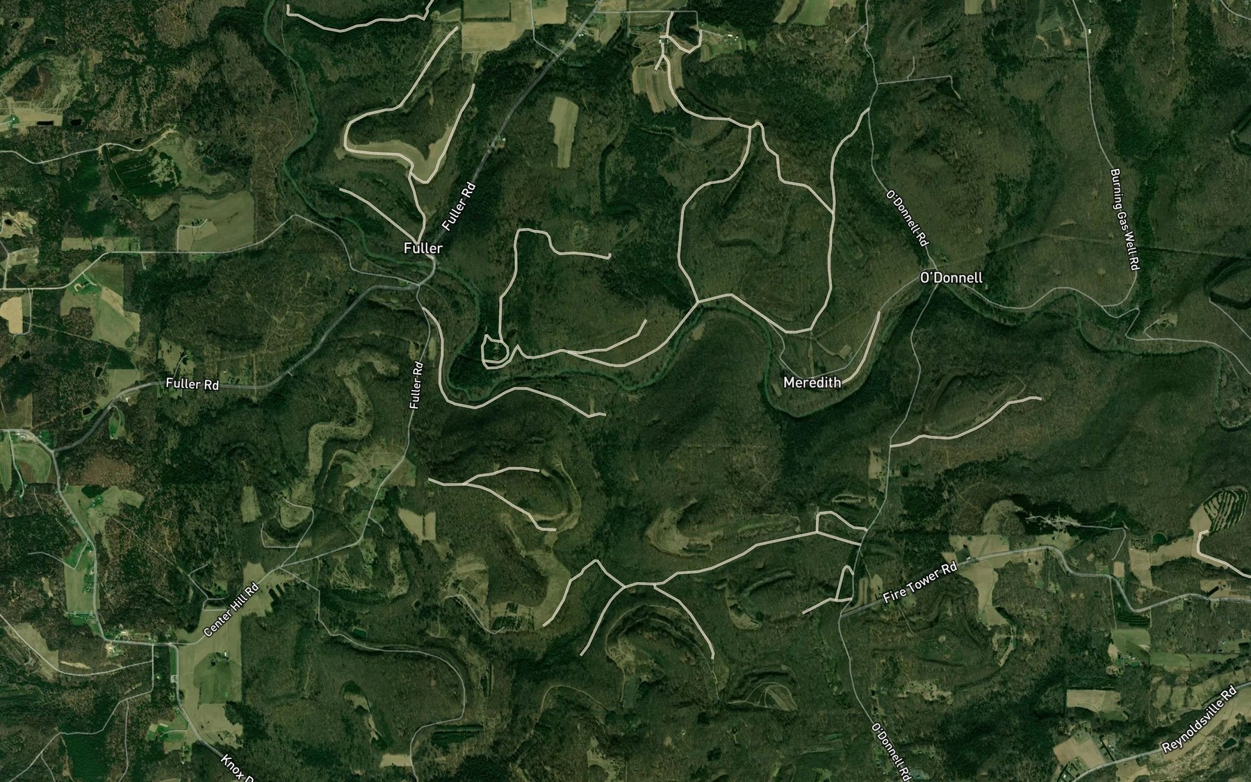 Satellite map of the Camp Run