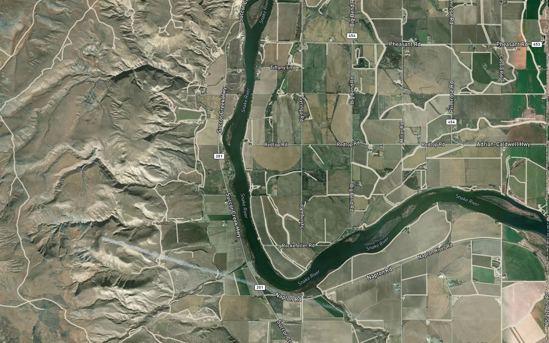 Satellite map of the Gibson Drain