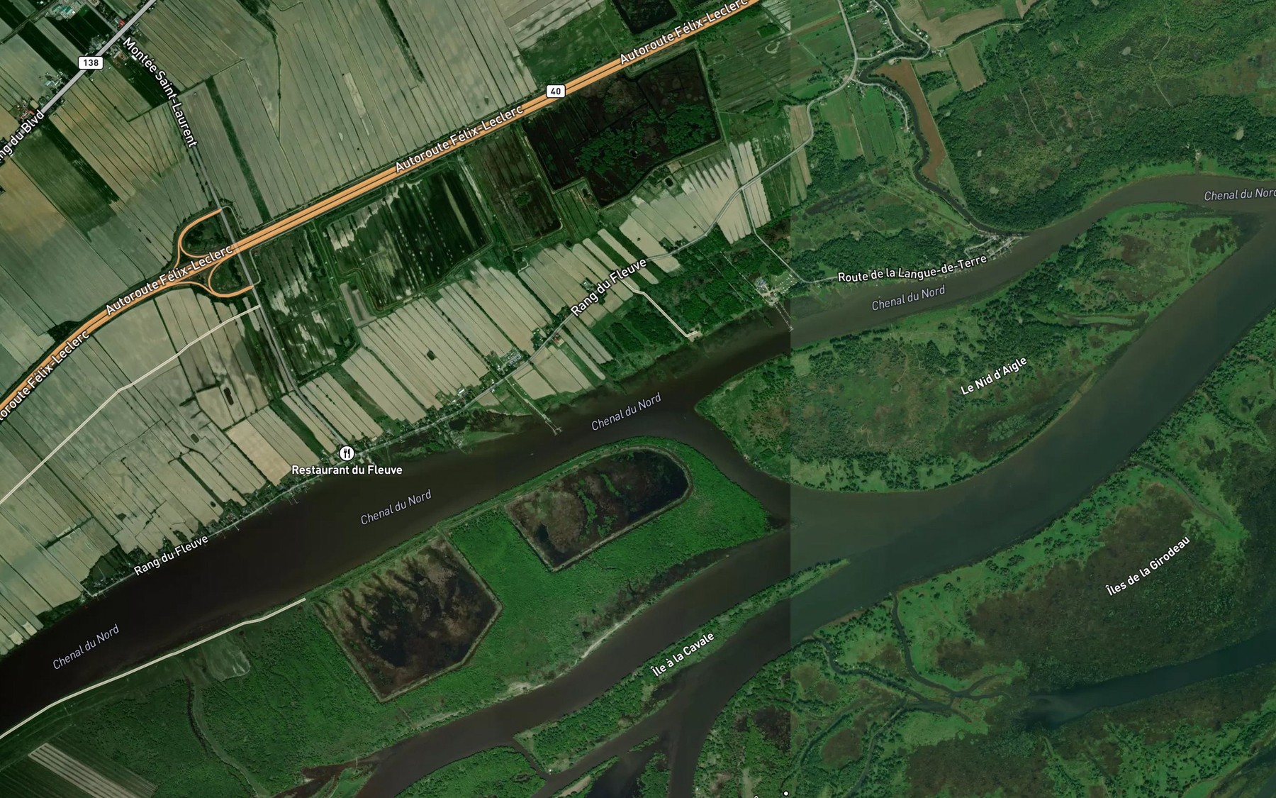 Satellite map of the Riviere Cachee