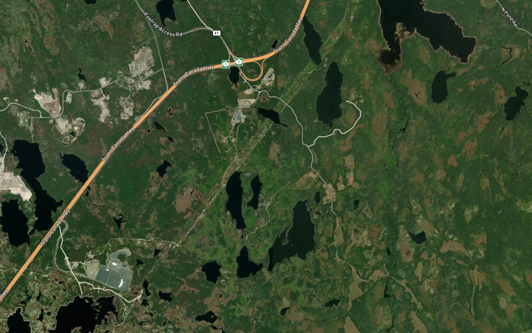 Satellite map of the Dog Pond