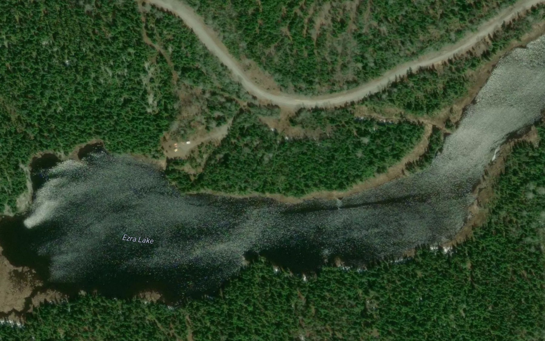 Satellite map of the Ezra Lake