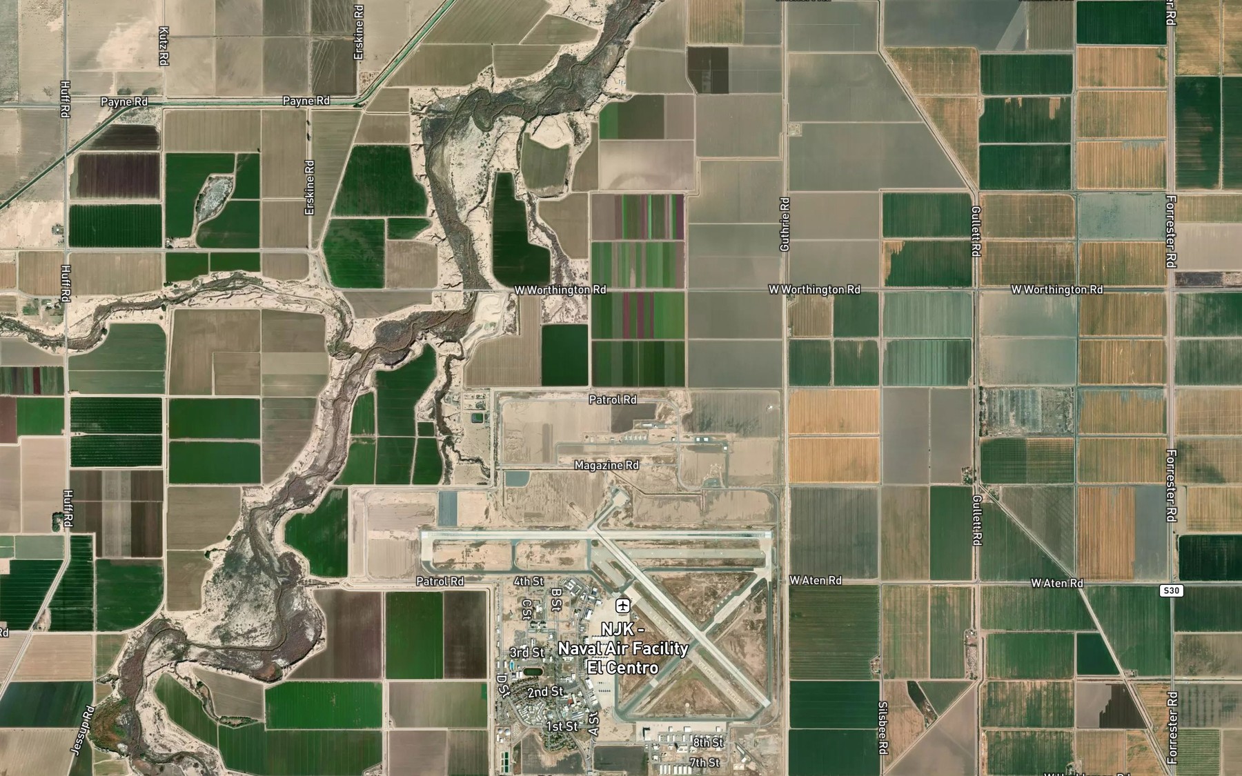 Satellite map of the Elder Lateral Fifteen