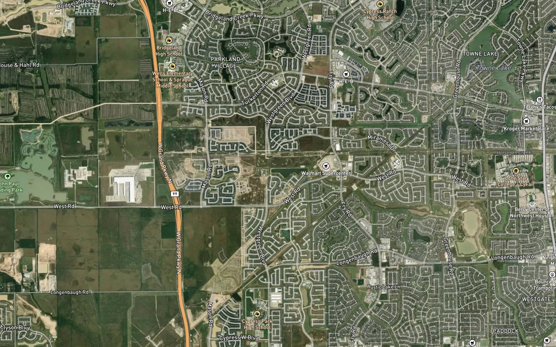 Satellite map of the Hegar Lake