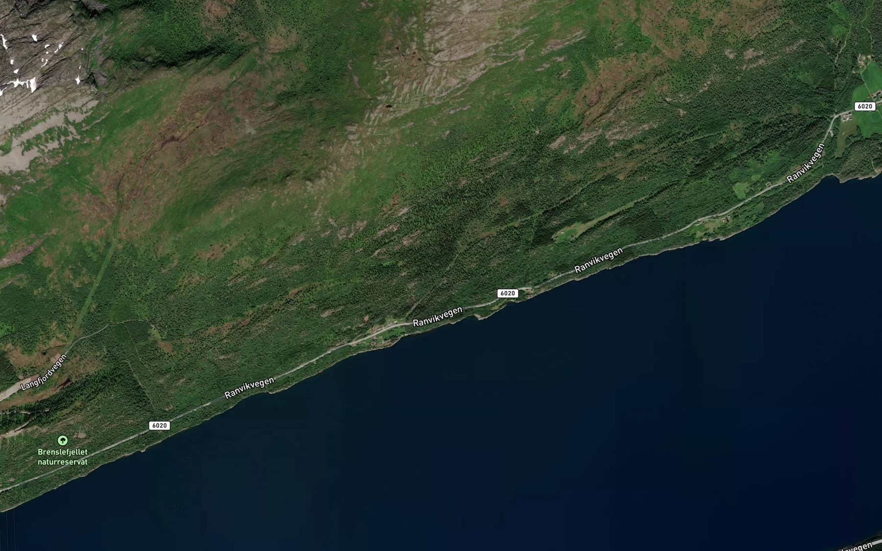 Satellite map of the Blombakkelva