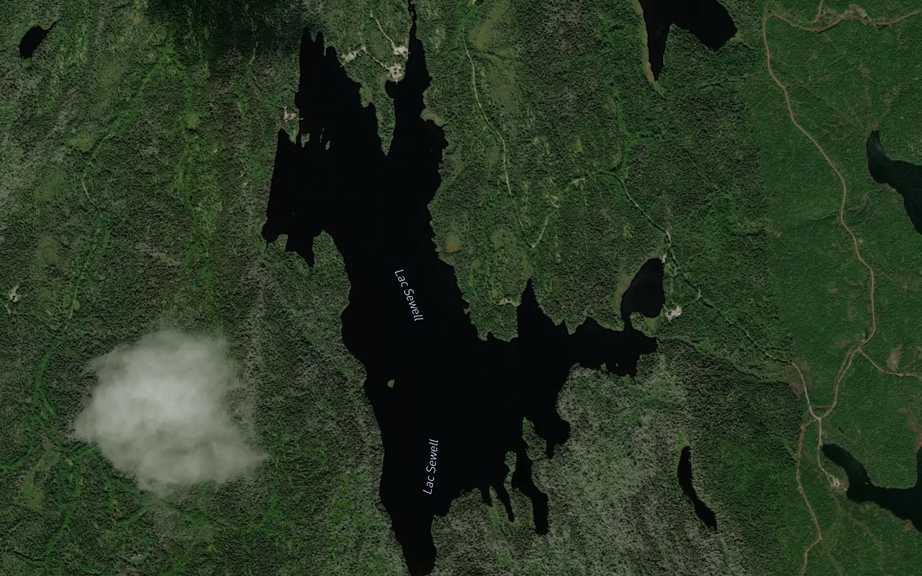 Satellite map of the Lac Sewell