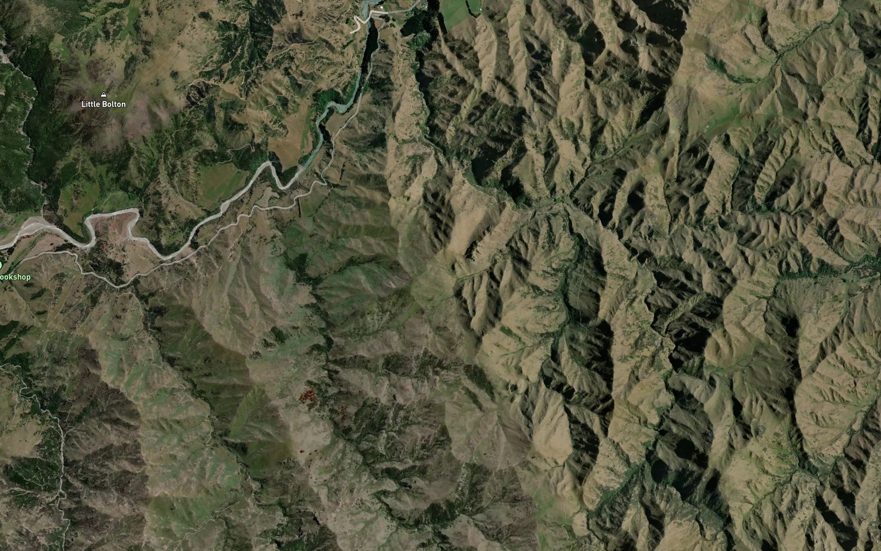 Satellite map of the Lookout Stream