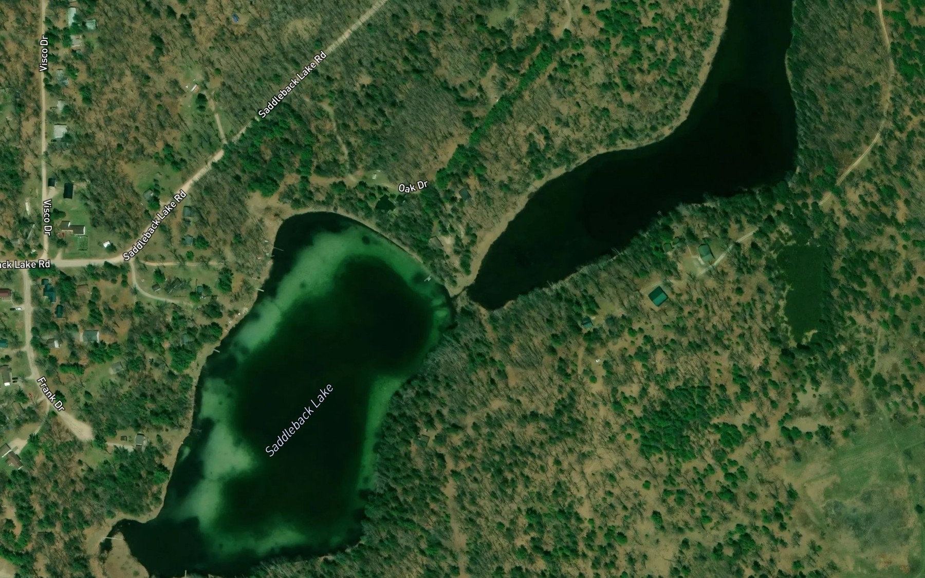 Satellite map of the Saddleback Lake
