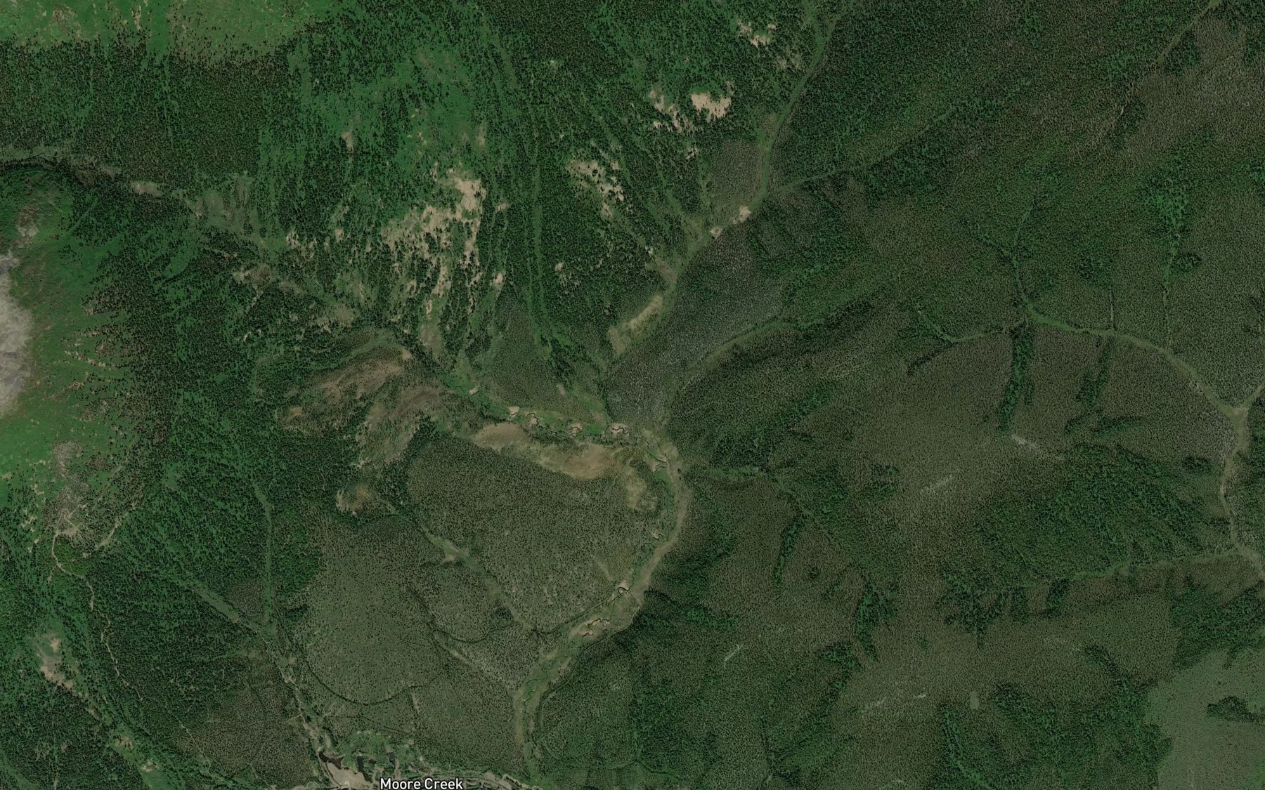 Satellite map of the Little Willow Creek