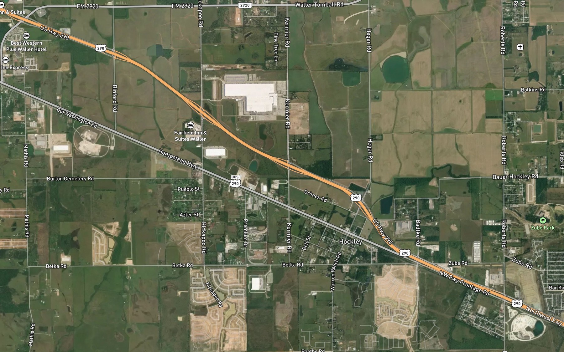 Satellite map of the Bremer Farm Lake