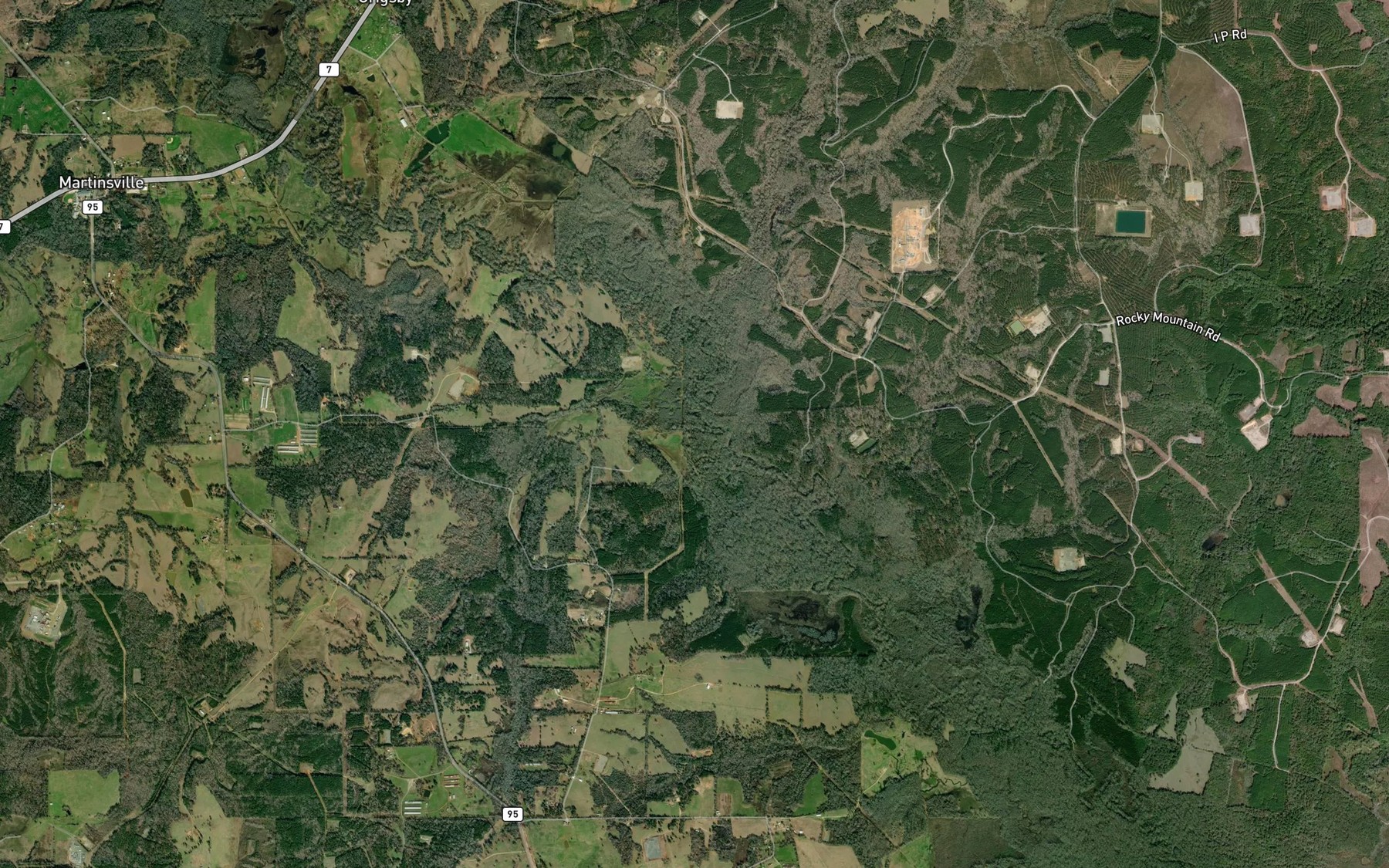 Satellite map of the Polly Branch