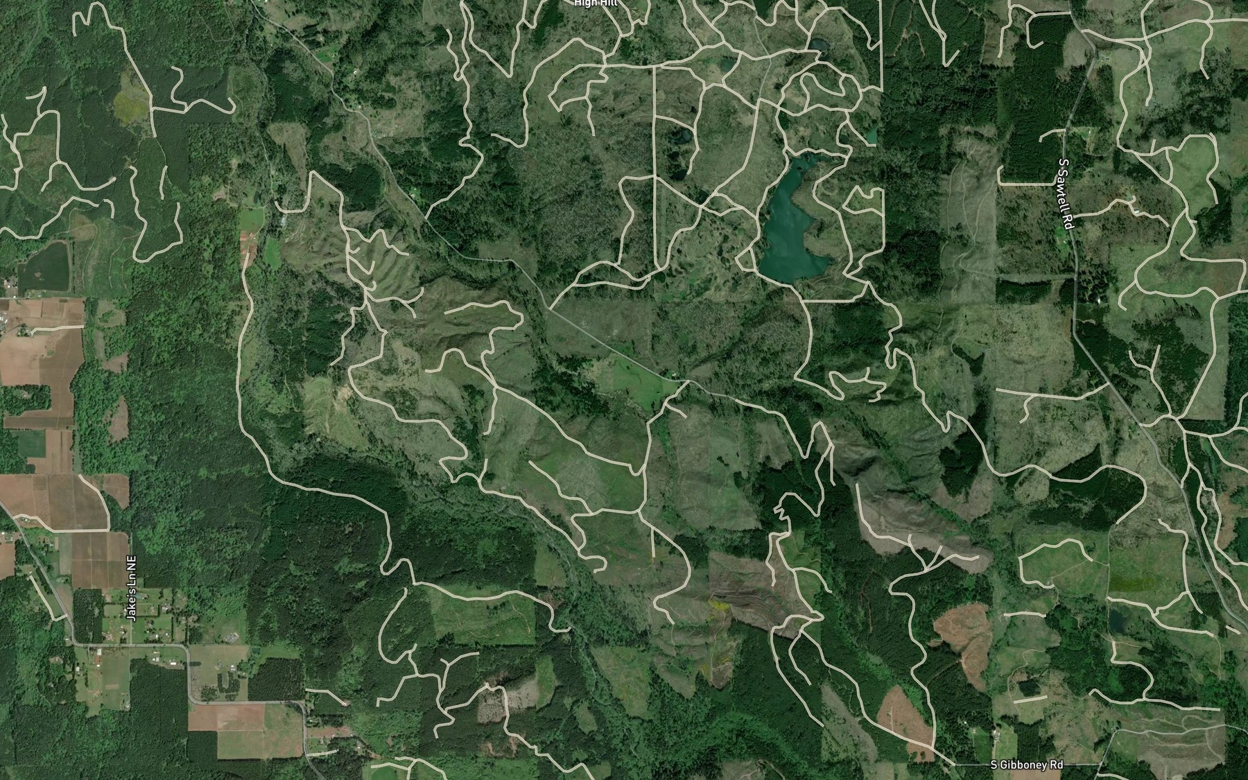 Satellite map of the Little Coal Creek
