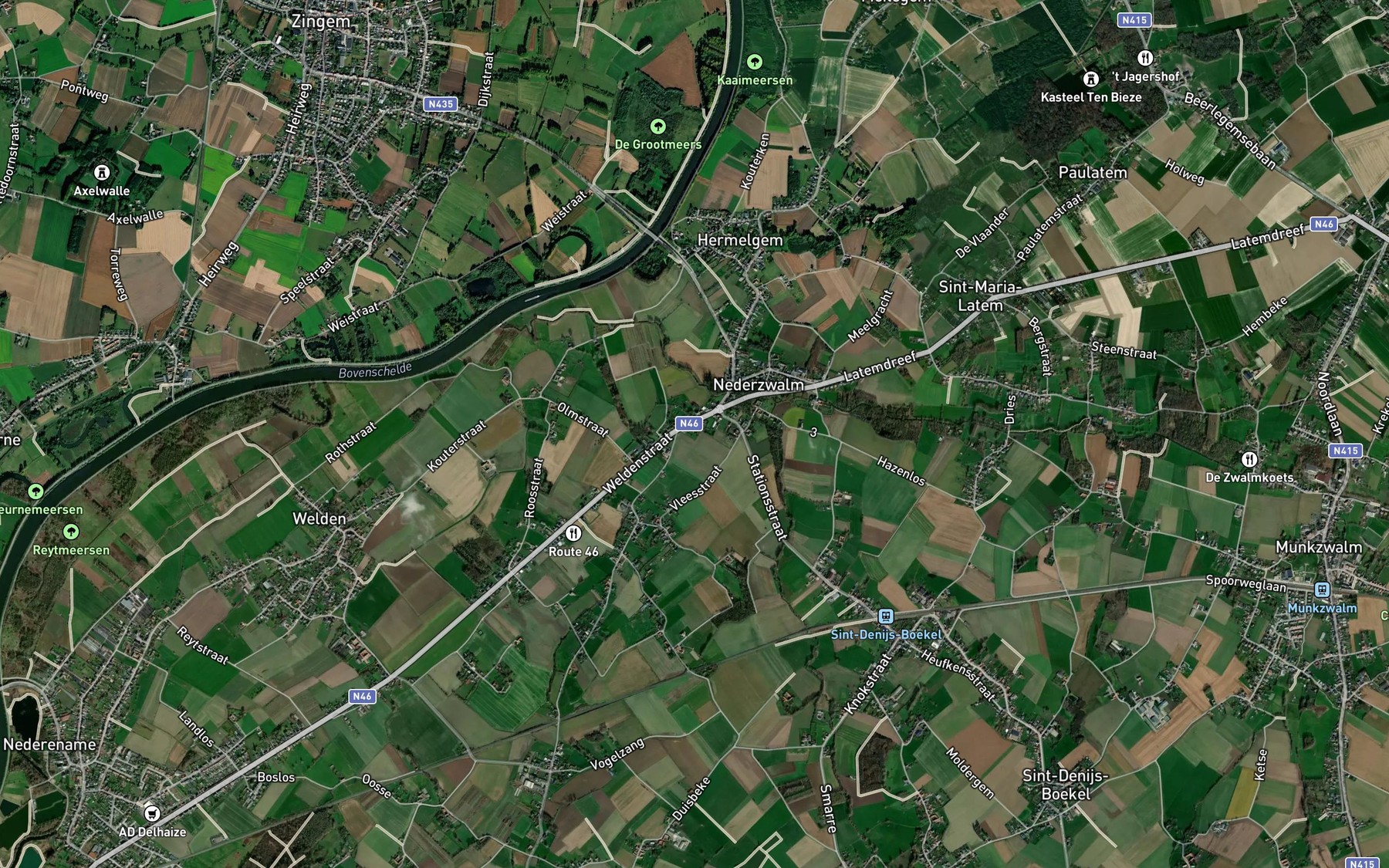 Satellite map of the Zwalm