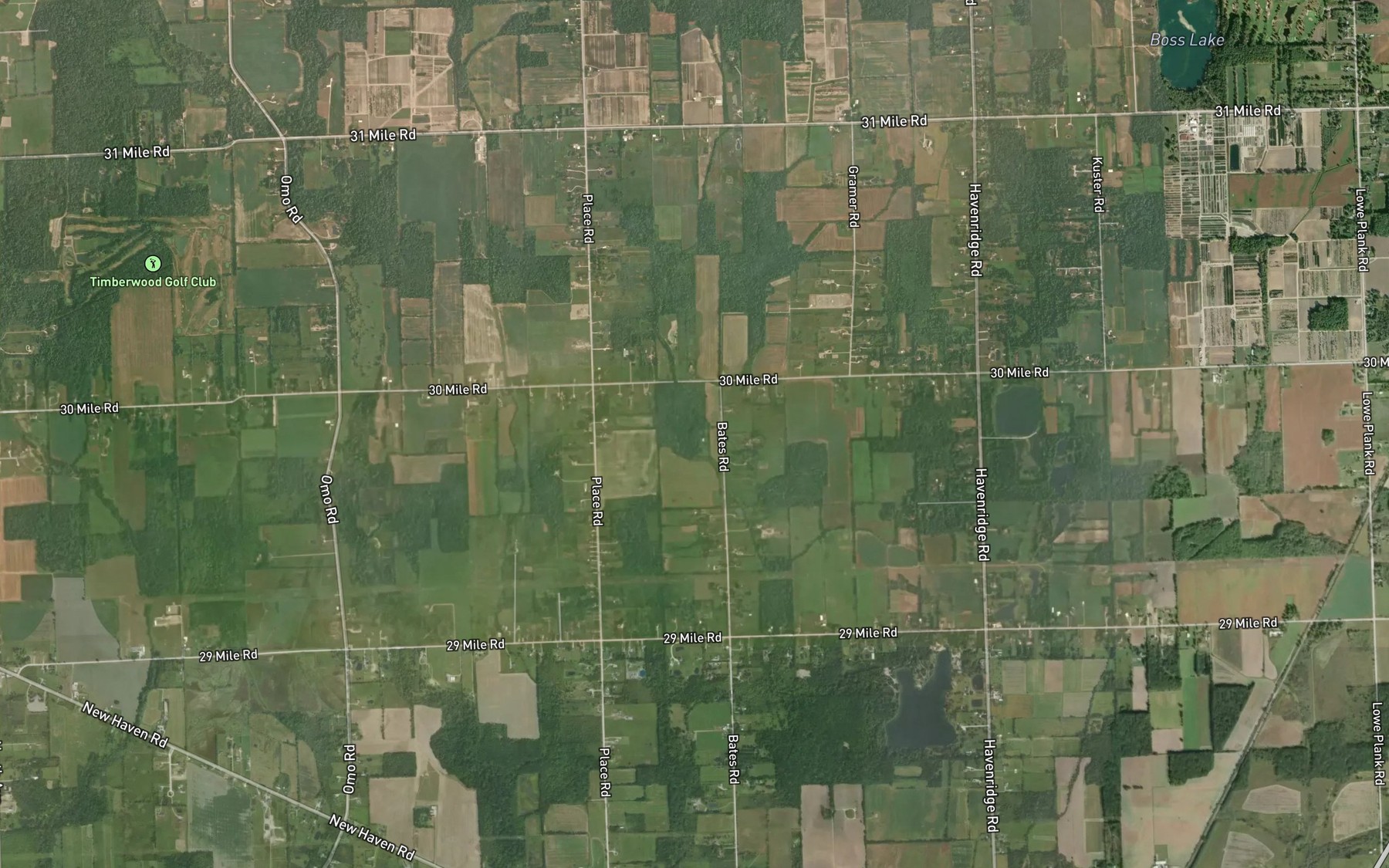 Satellite map of the Harrison Drain