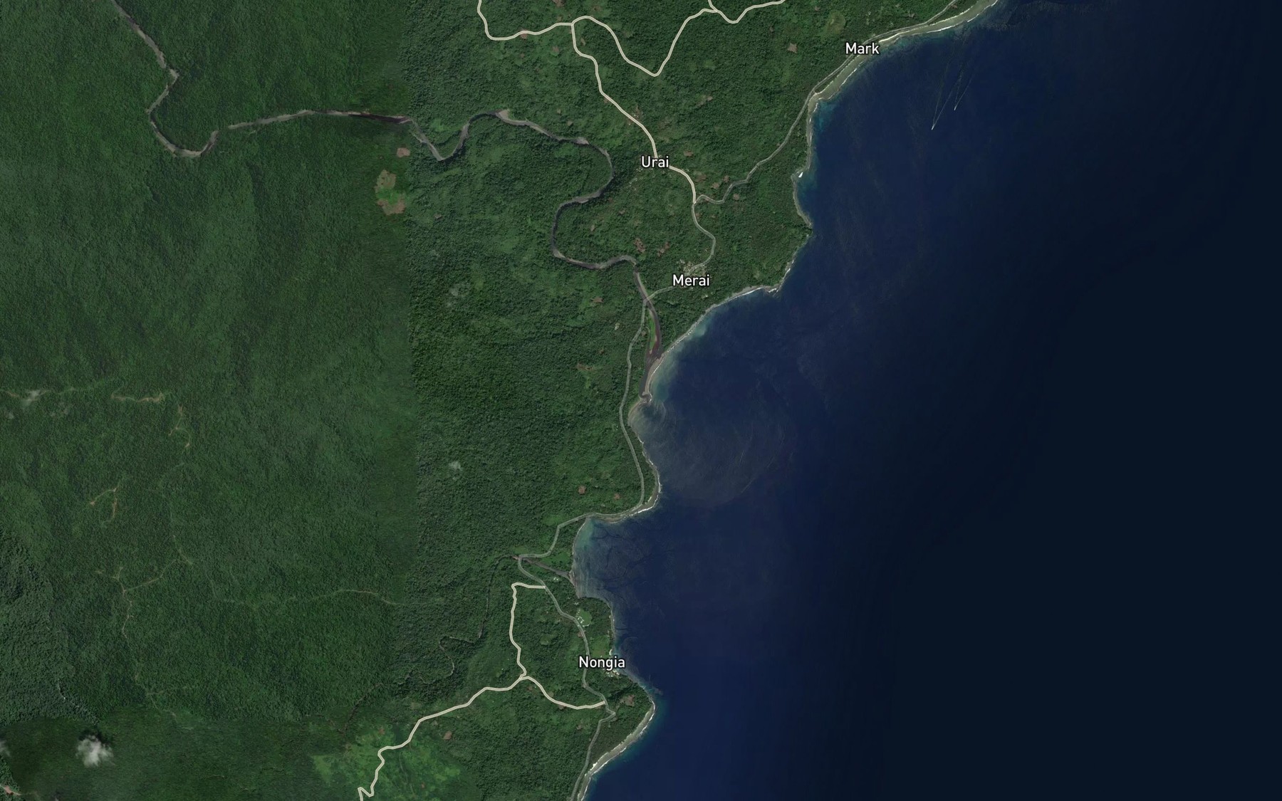 Satellite map of the Merai River