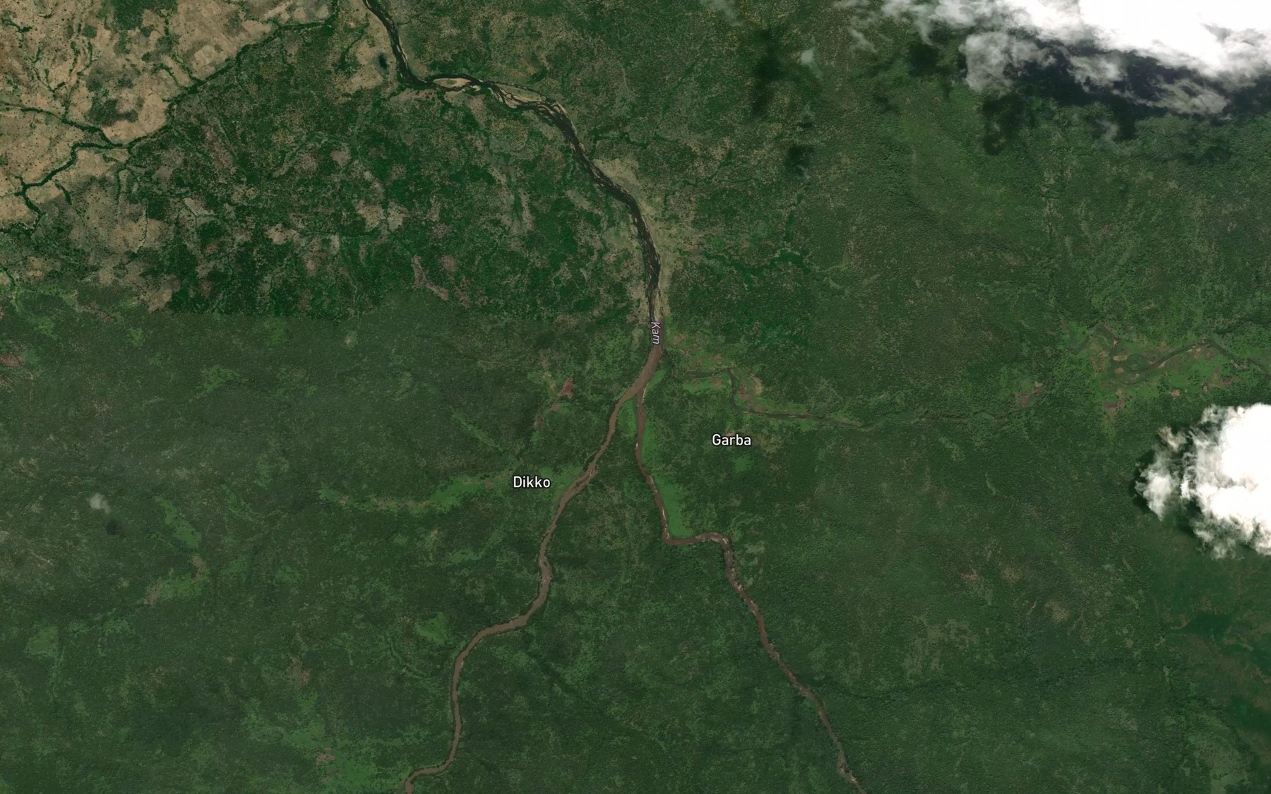 Satellite map of the Ngabo