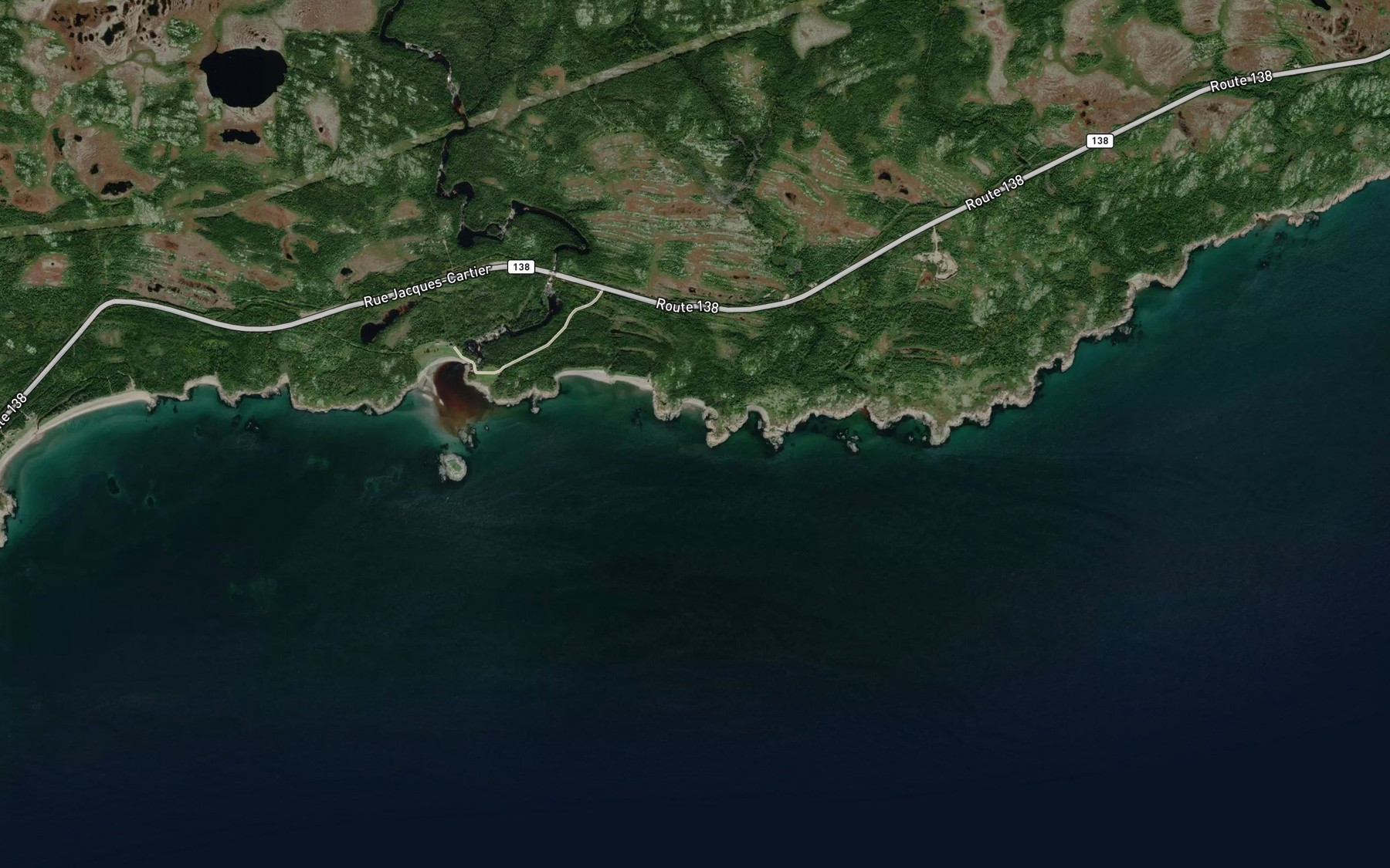Satellite map of the Anse a Ours